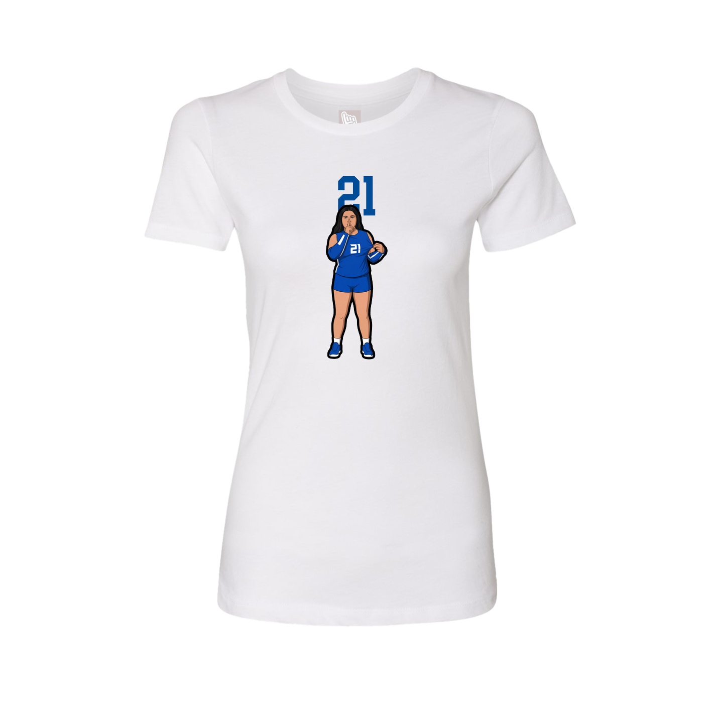 Fitted Women's Tee — Number Top in White