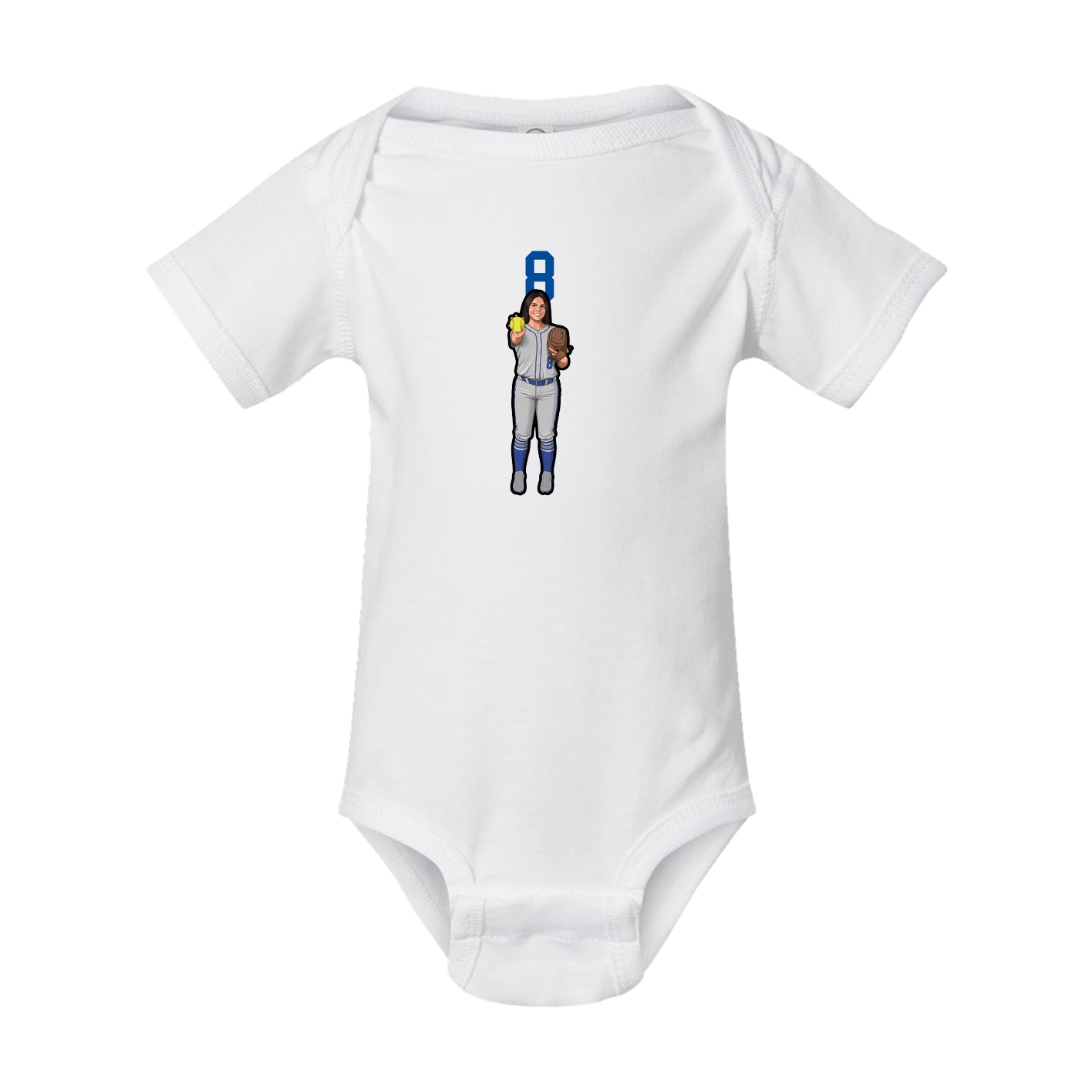 Baby Onesie — Number Top in White