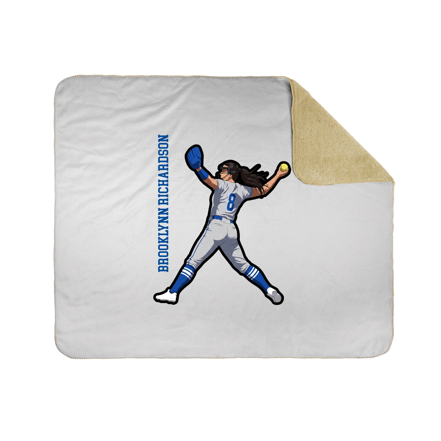 Throw Blanket — Name Vertical in White