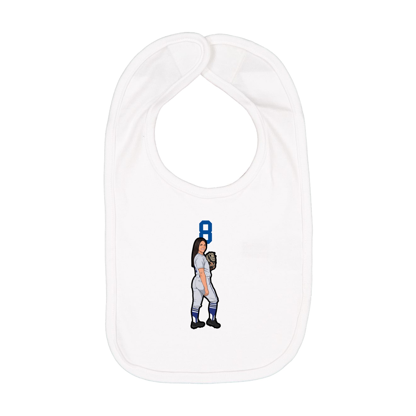 Infant Bib — Number Top in White