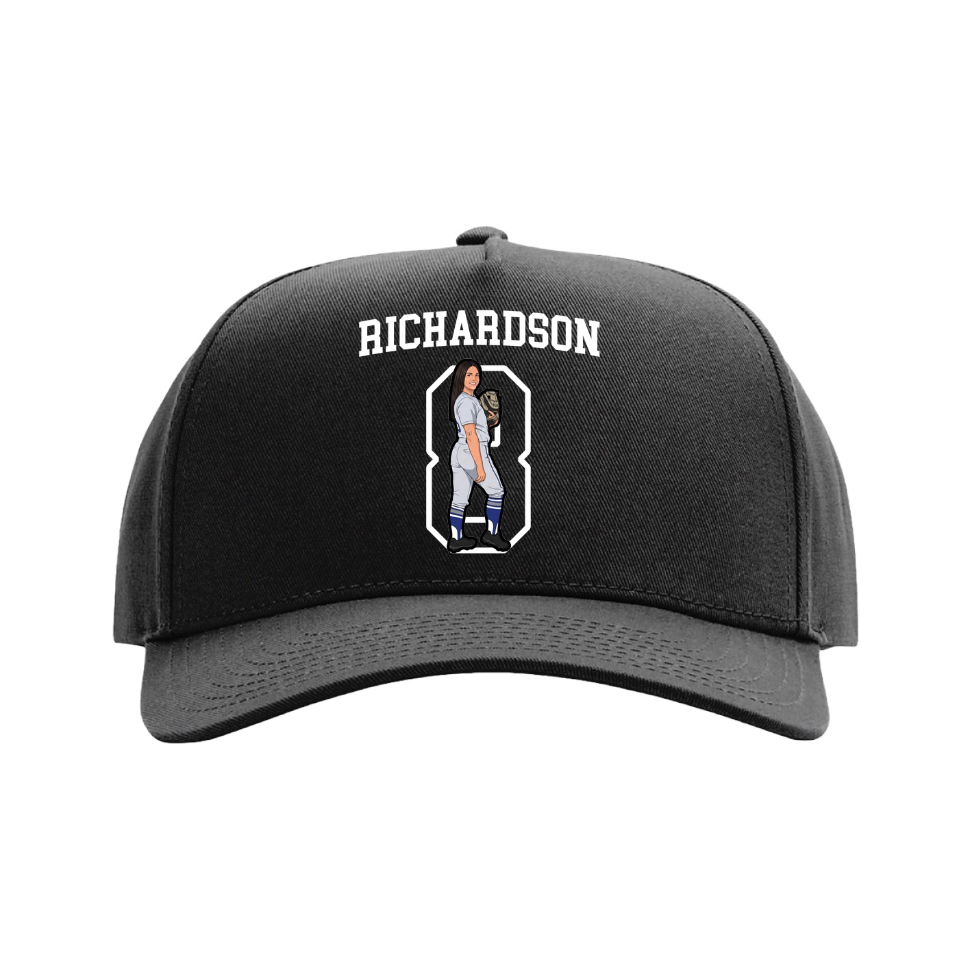 Full Fabric Five-Panel Champ Cap — Shirsey in Black