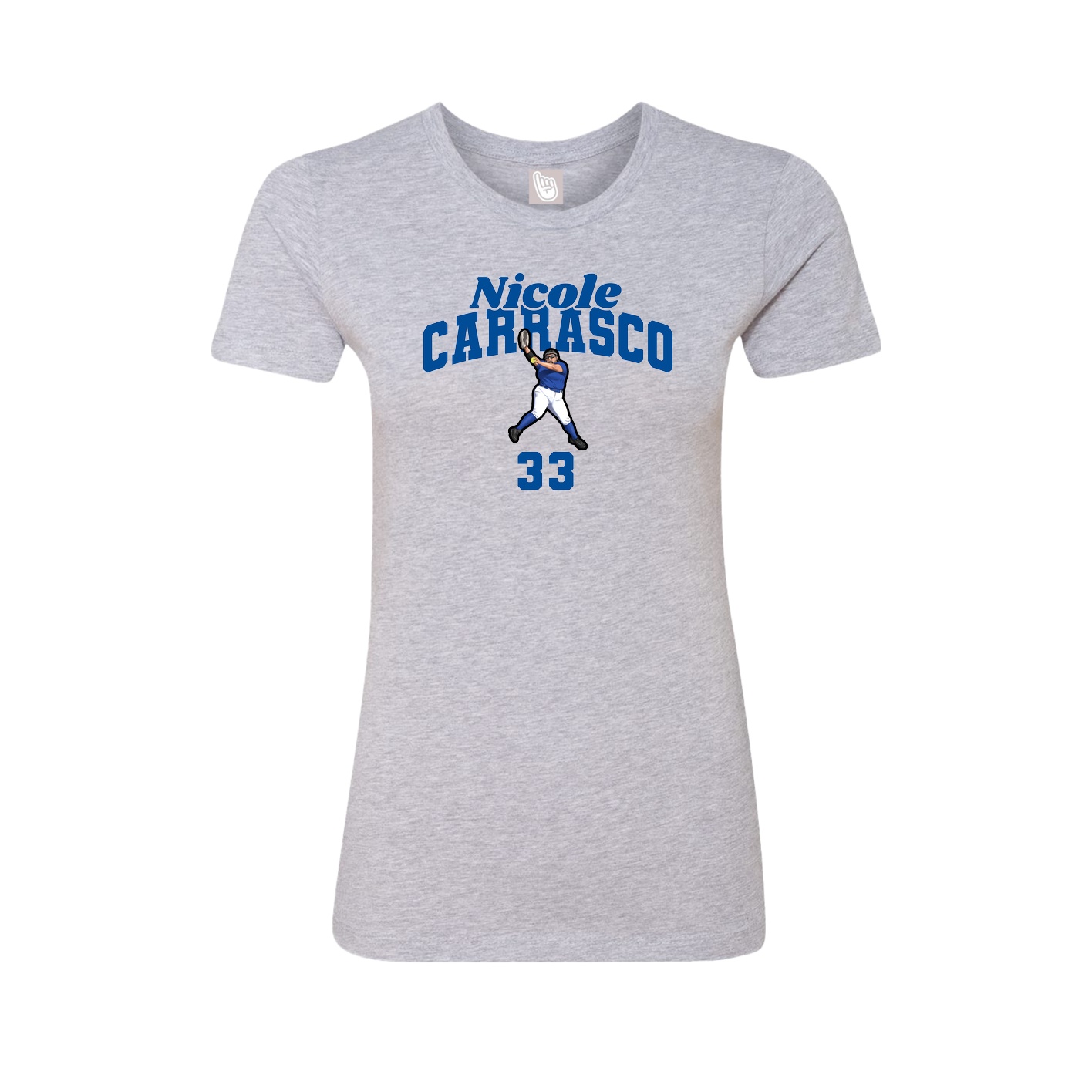 Fitted Women's Tee — Signature Arch in Grey
