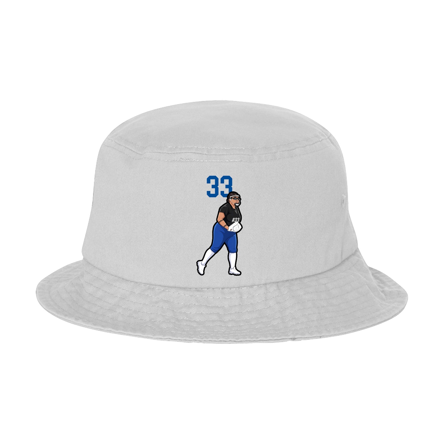 Bucket Cap — Number Top in White