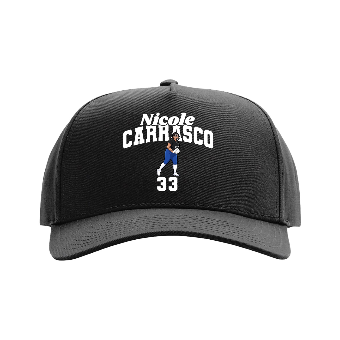 Full Fabric Five-Panel Champ Cap — Signature Arch in Black