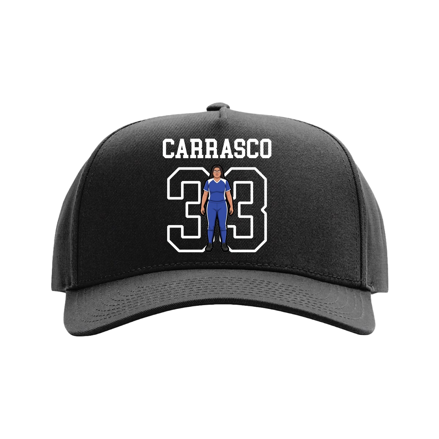 Full Fabric Five-Panel Champ Cap — Shirsey in Black