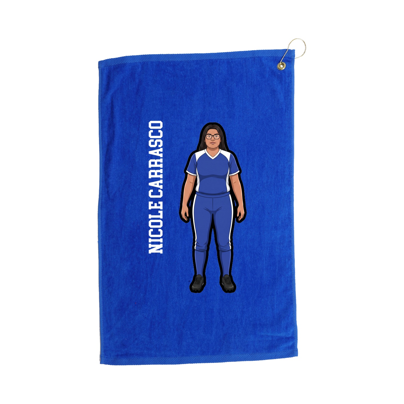 Golf Towel — Name Vertical in Royal