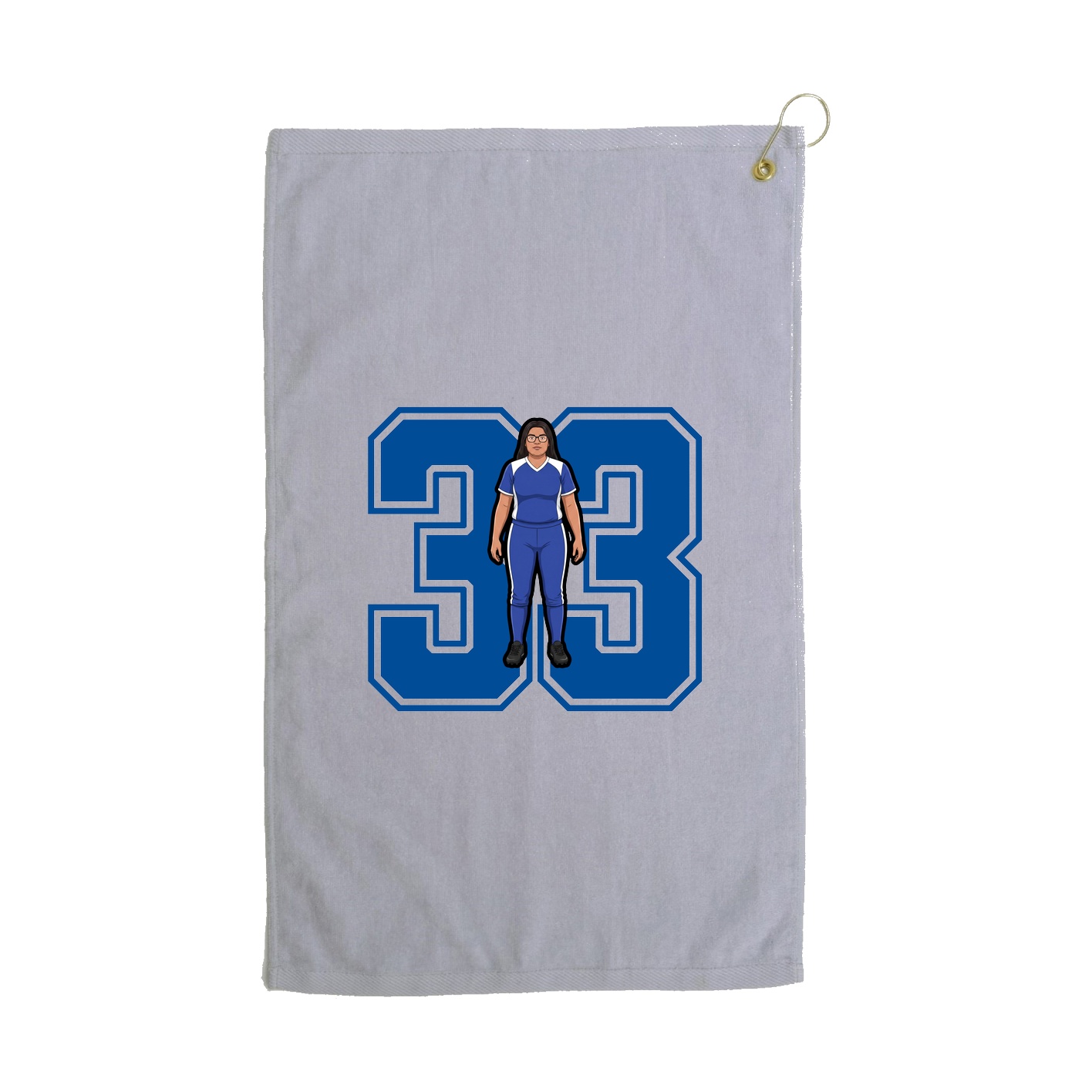 Golf Towel — Number in Grey