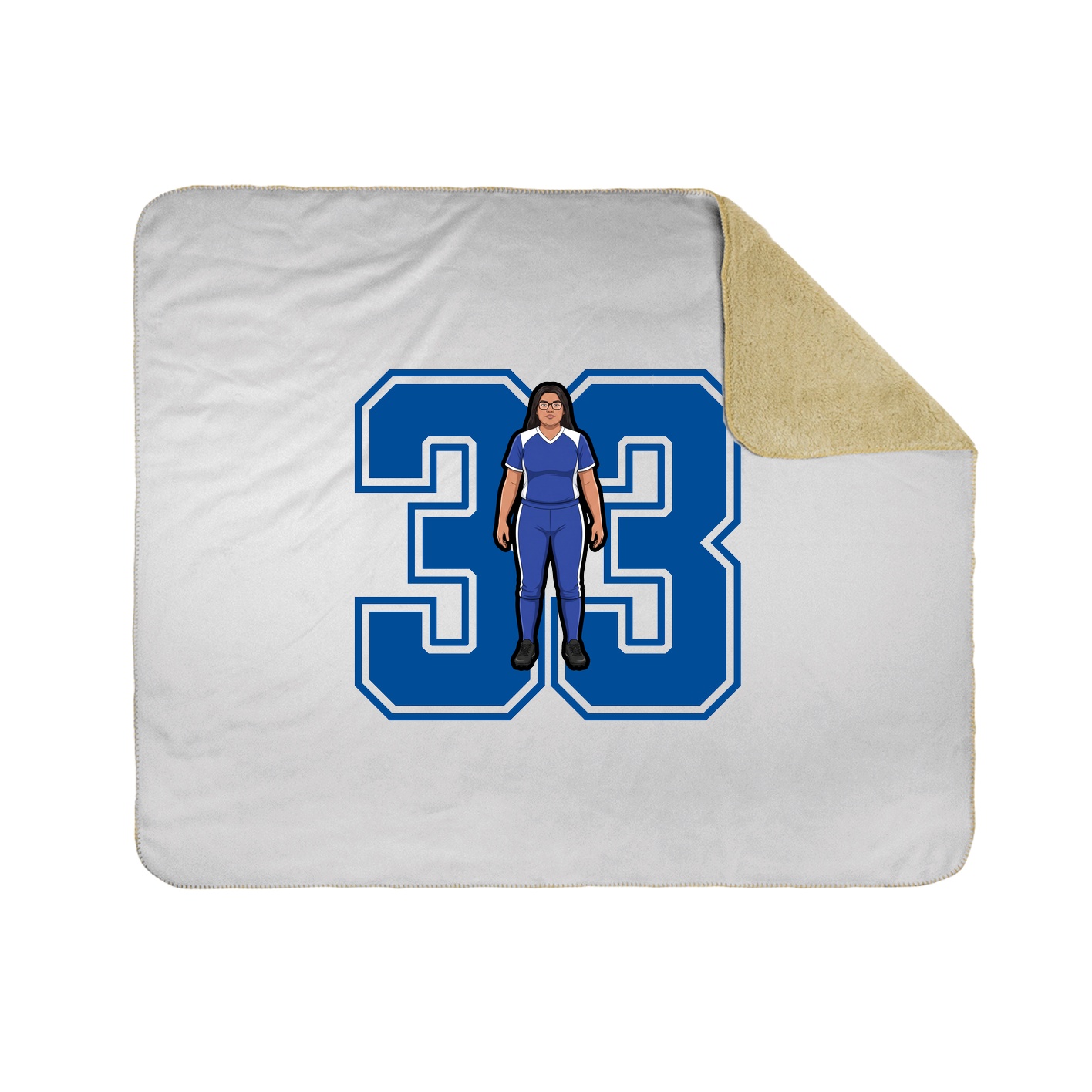 Throw Blanket — Number in White