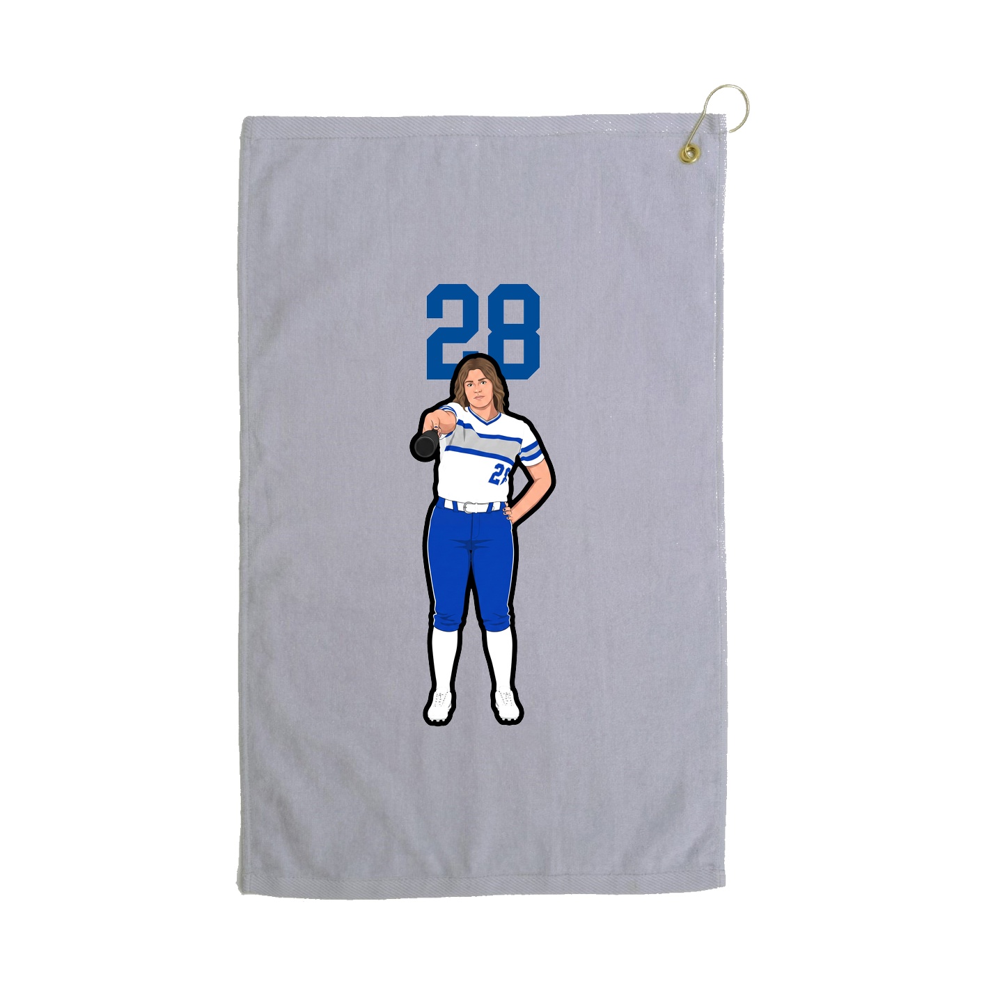 Golf Towel — Number Top in Grey