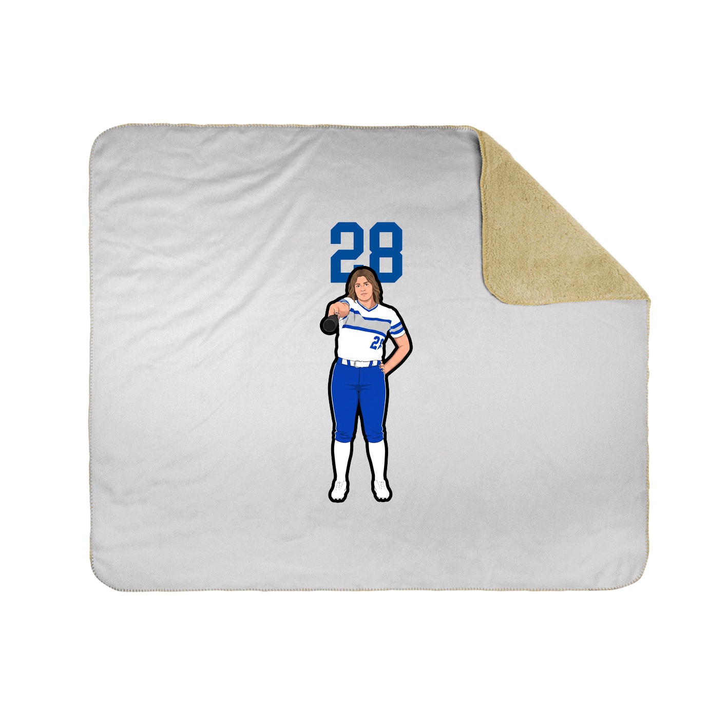 Throw Blanket — Number Top in White