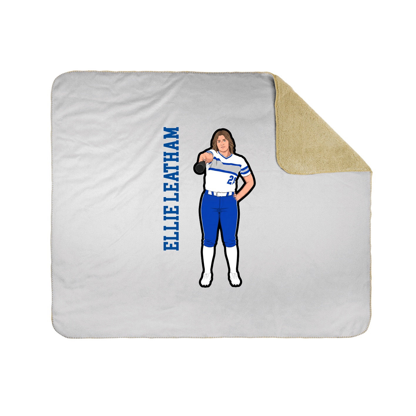 Throw Blanket — Name Vertical in White