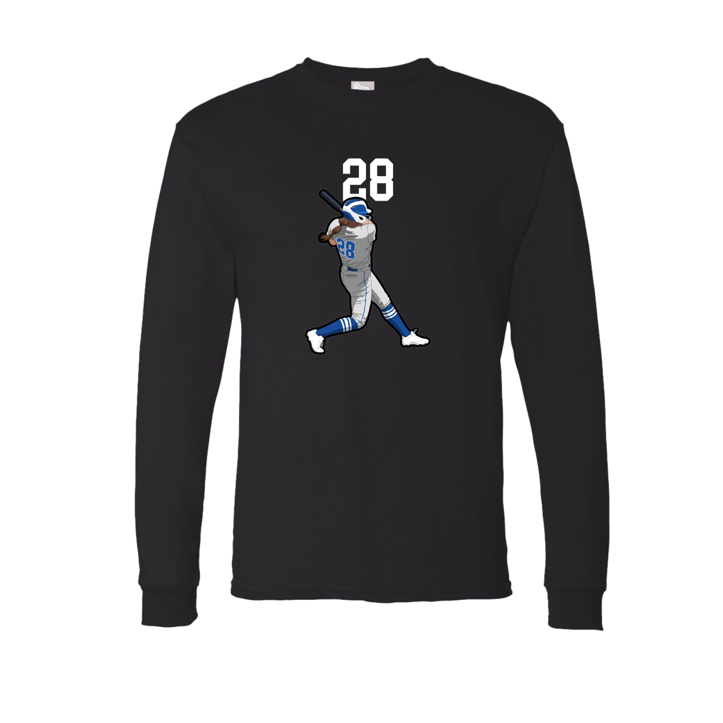 Long Sleeve Tee — Number Top in Black