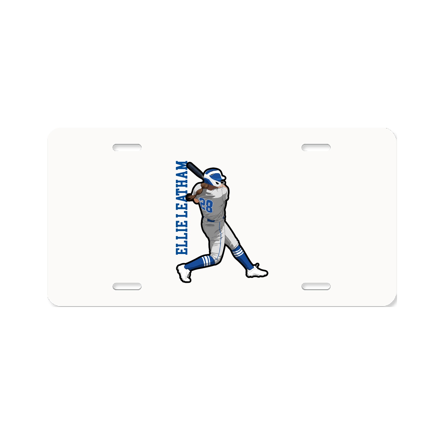 License Plate — Name Vertical in Classic