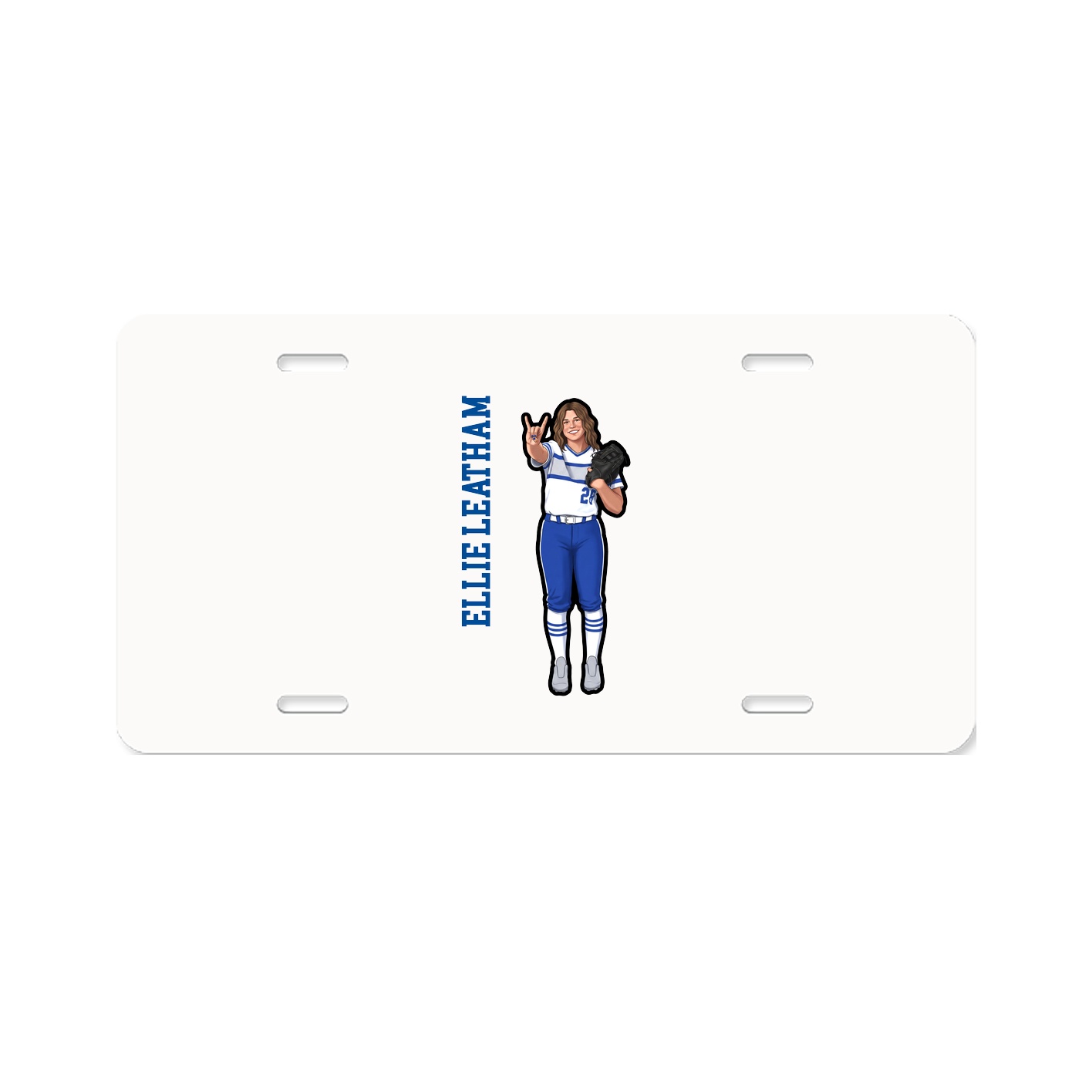 License Plate — Name Vertical in Classic