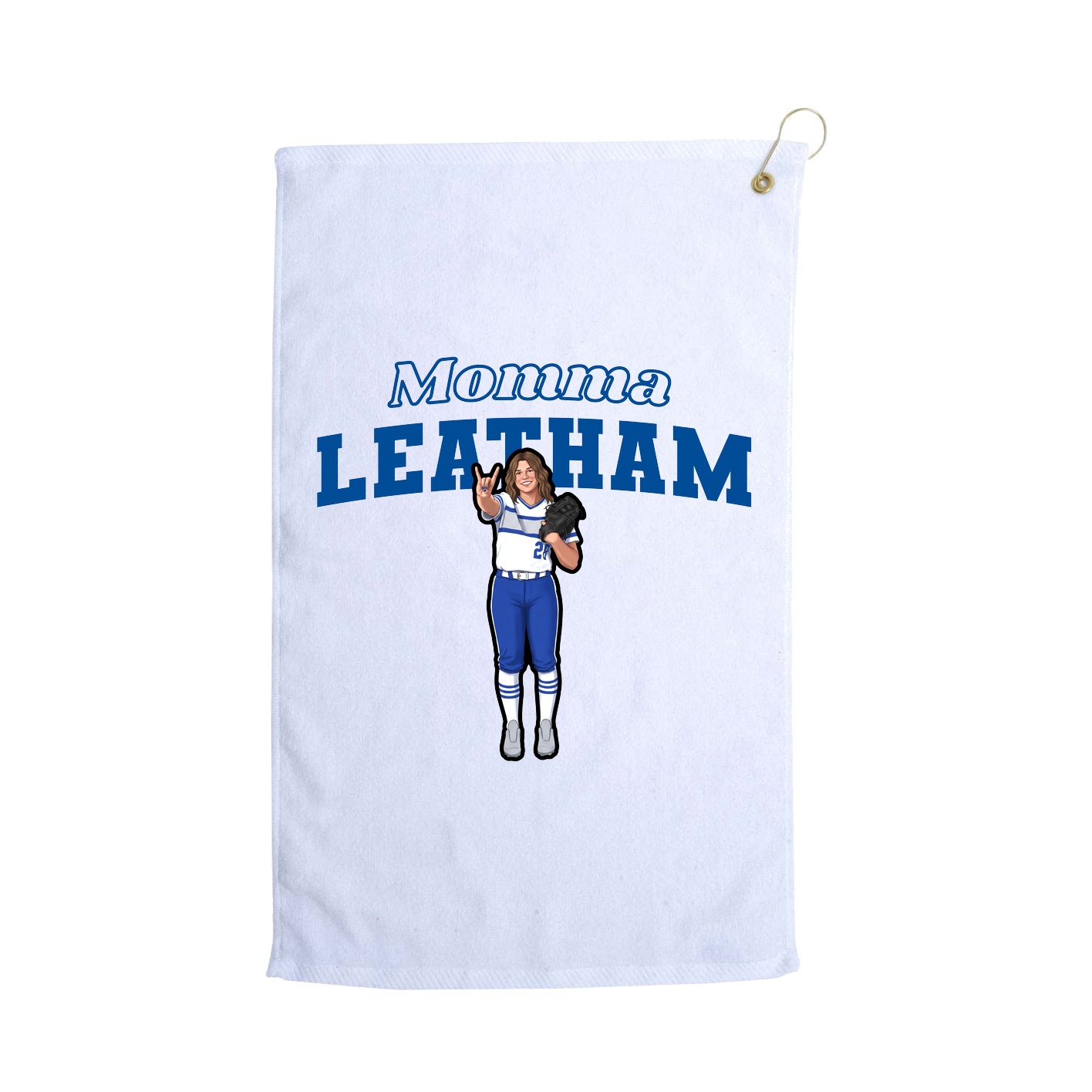 Golf Towel — Mothers Day Block in White
