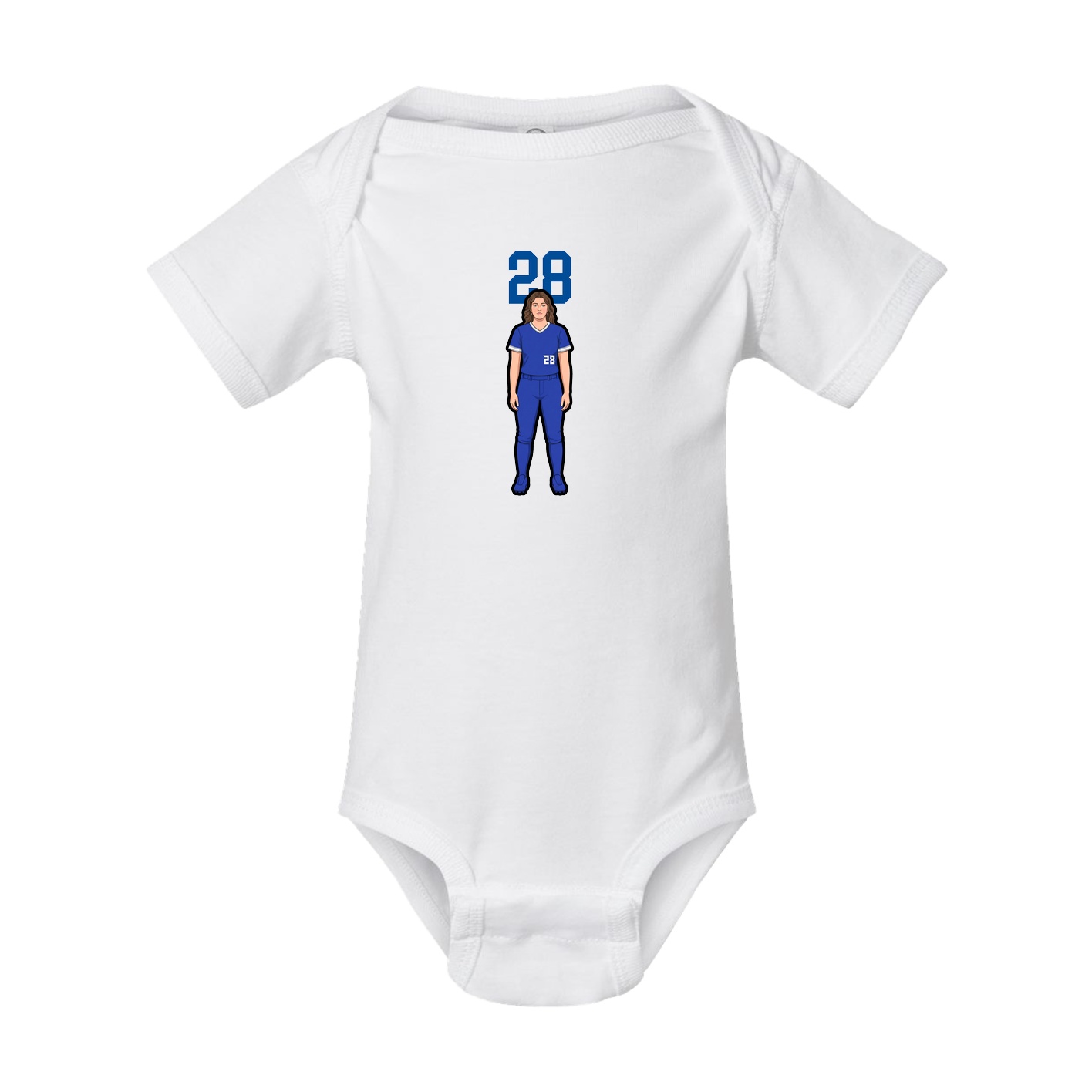 Baby Onesie — Number Top in White