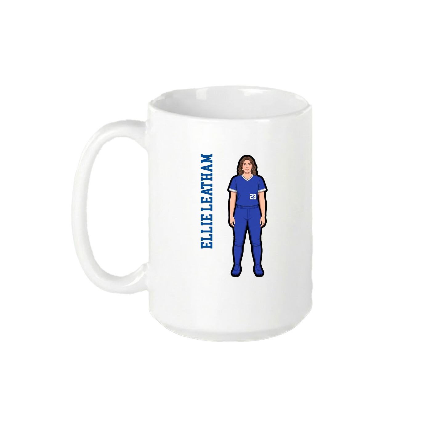 15oz Coffee Mug — Name Vertical in White
