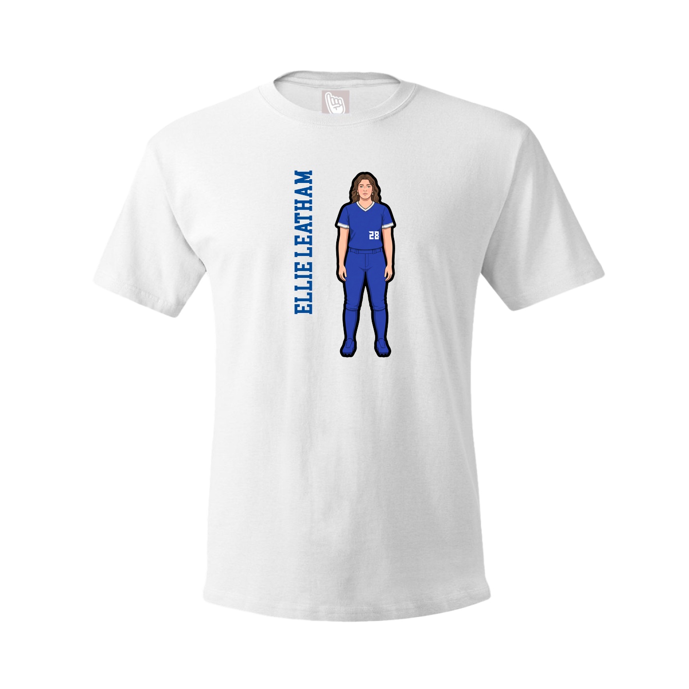 Tee — Name Vertical in White