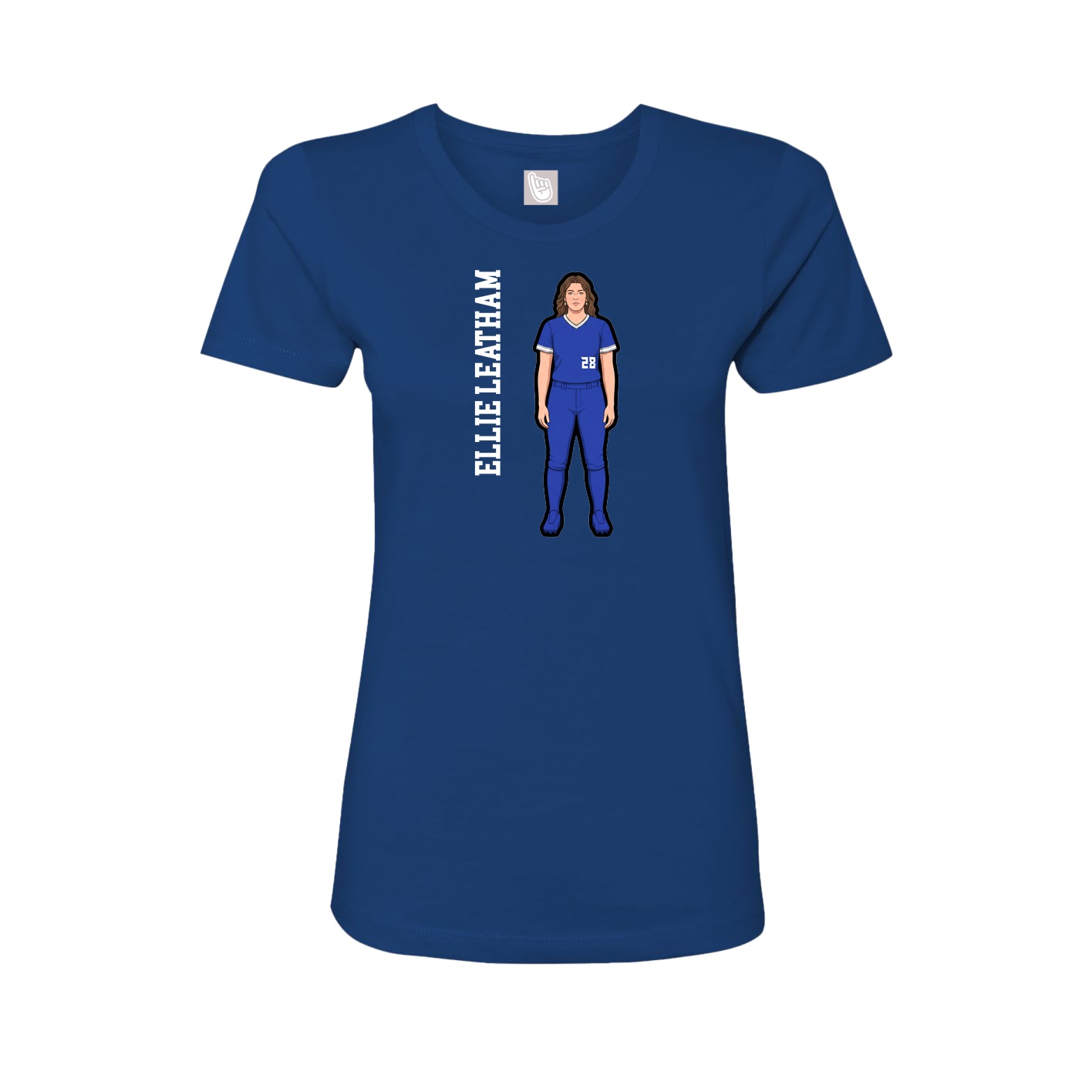 Womens Tee — Name Vertical in Royal