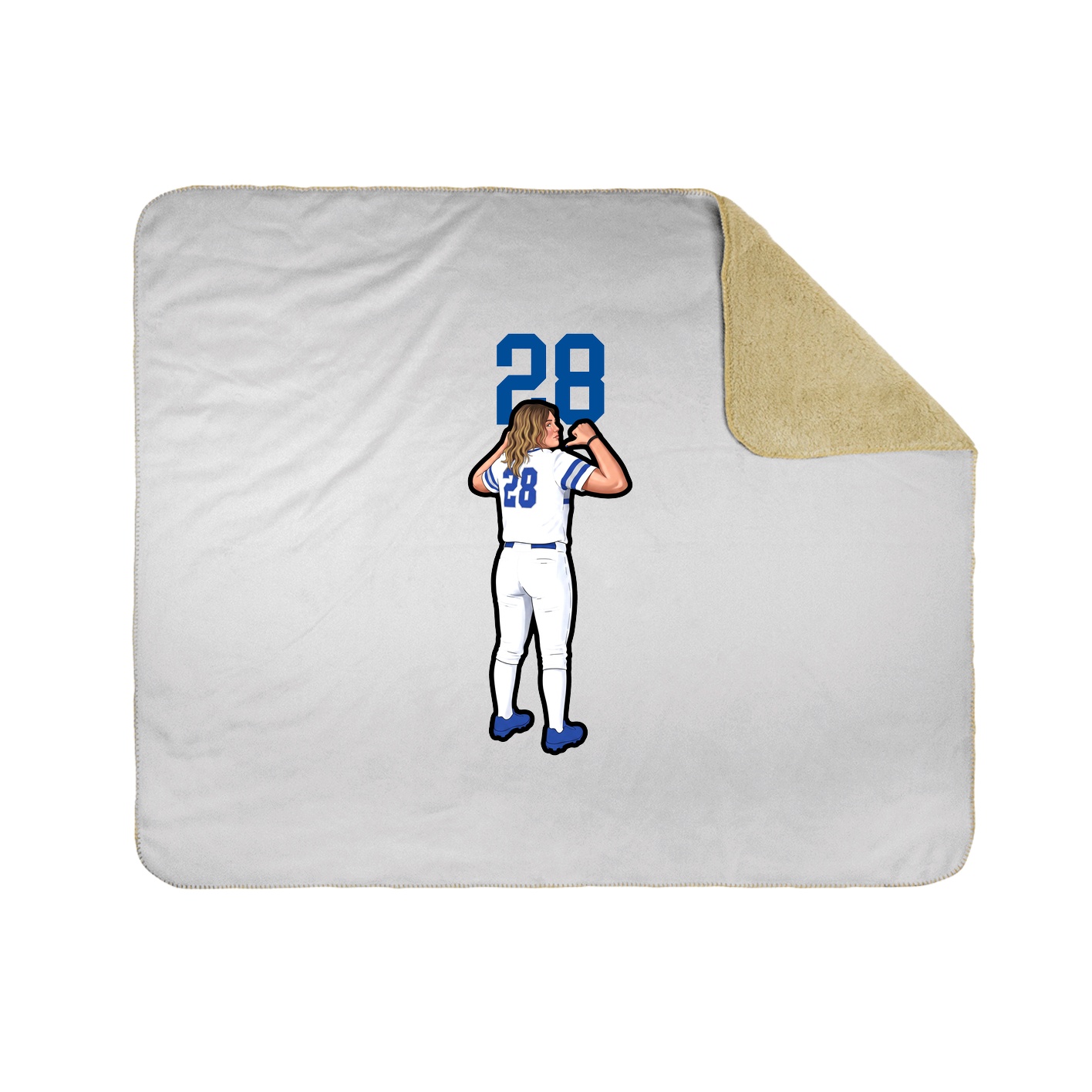 Throw Blanket — Number Top in White