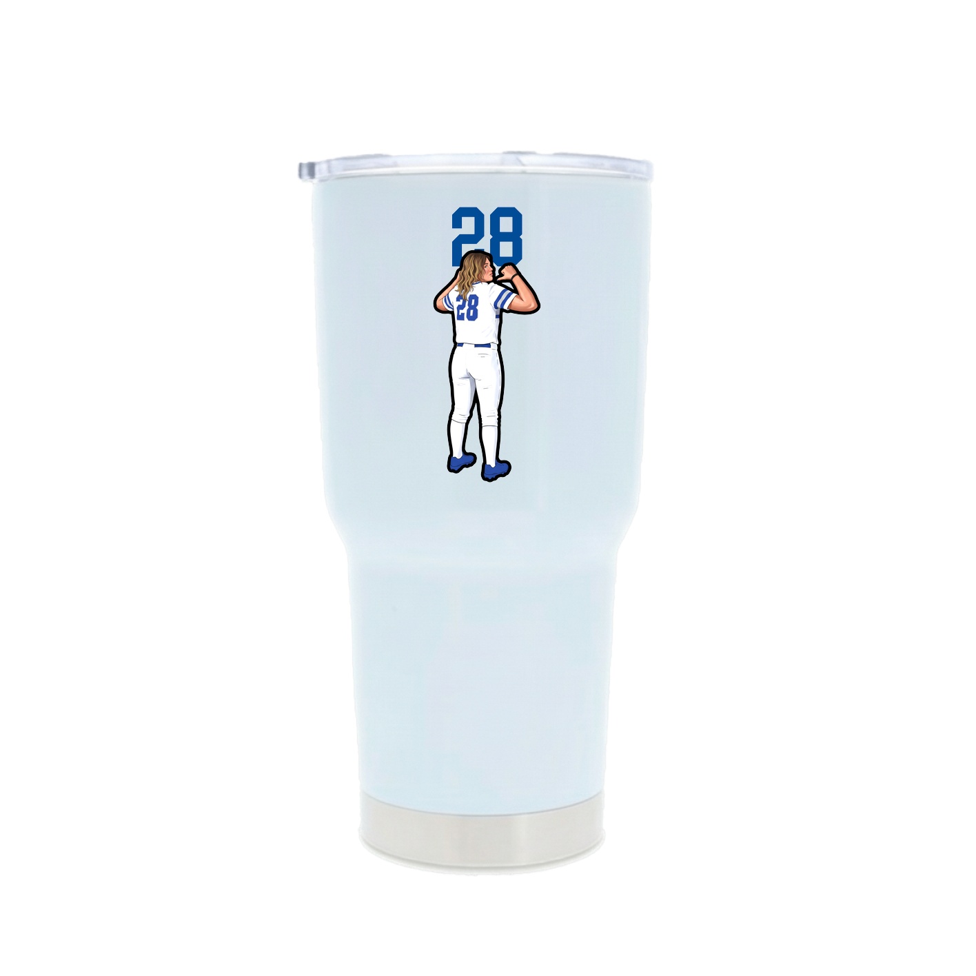 30oz Stainless Steel Tumbler — Number Top in White