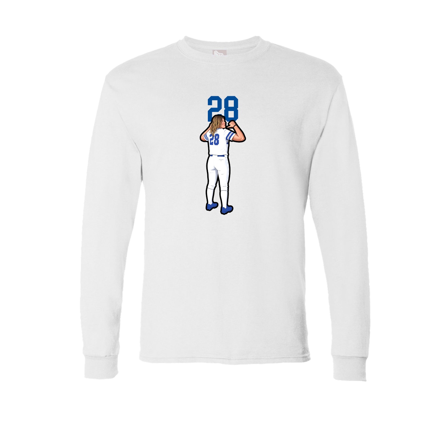 Long Sleeve Tee — Number Top in White