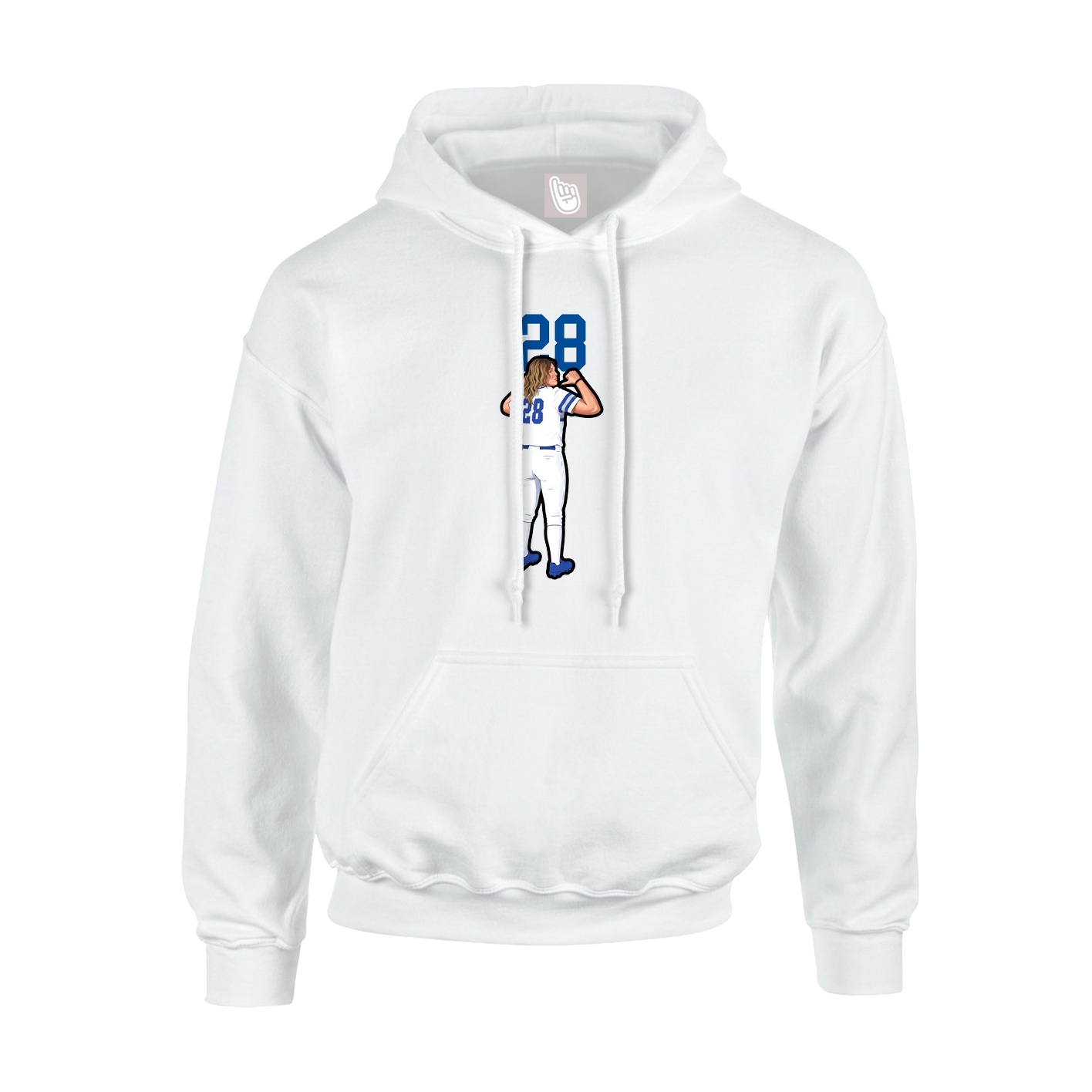 Youth Hoodie — Number Top in White