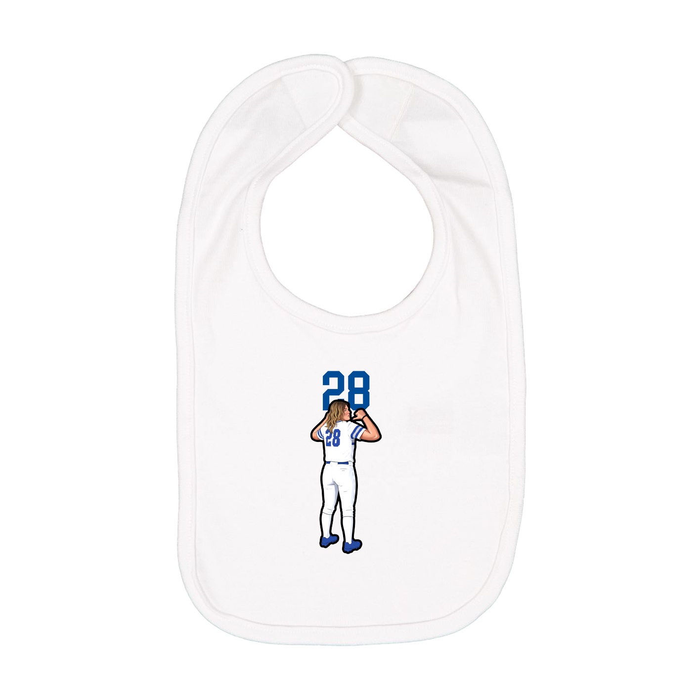 Infant Bib — Number Top in White