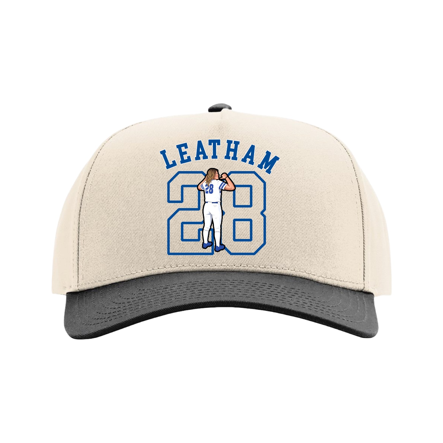 Full Fabric Five-Panel Champ Cap — Shirsey Arch in Cream/Black