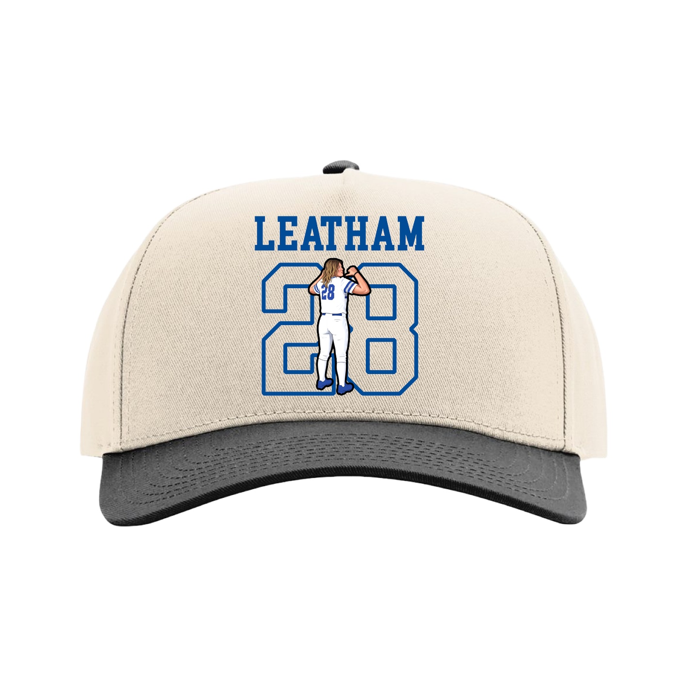 Full Fabric Five-Panel Champ Cap — Shirsey in Cream/Black
