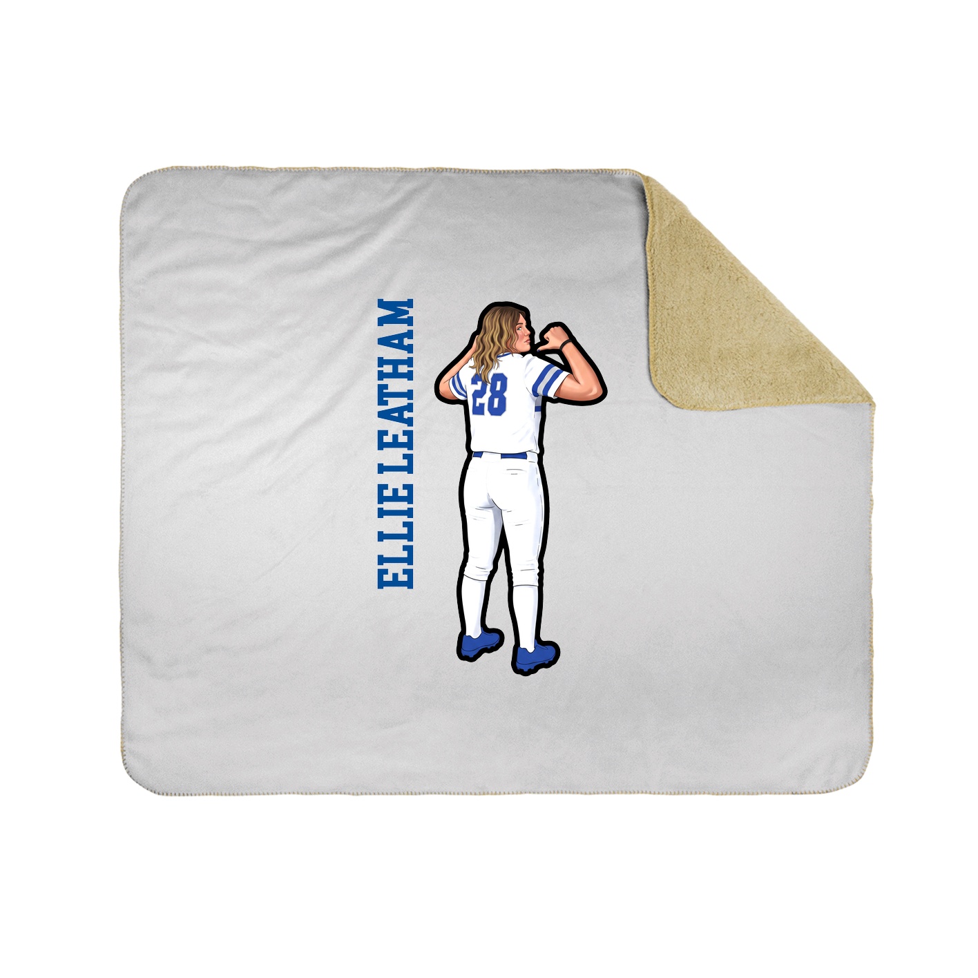 Throw Blanket — Name Vertical in White