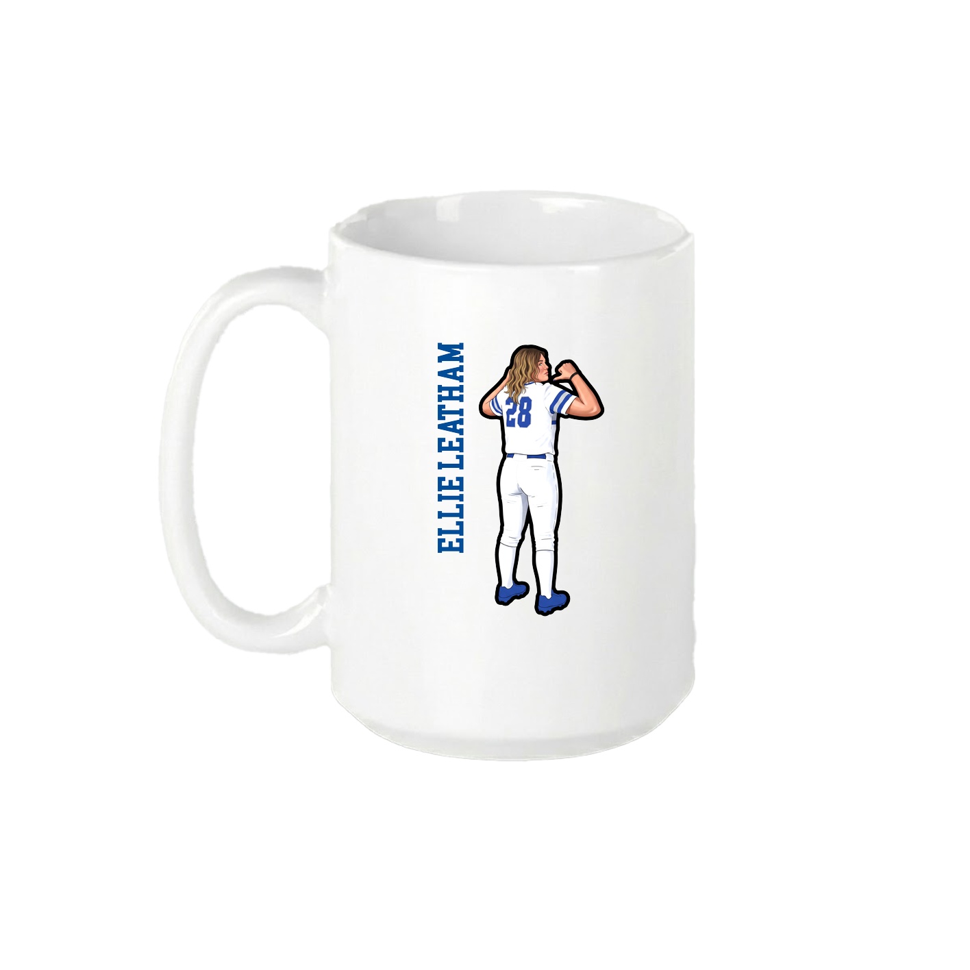 15oz Coffee Mug — Name Vertical in White