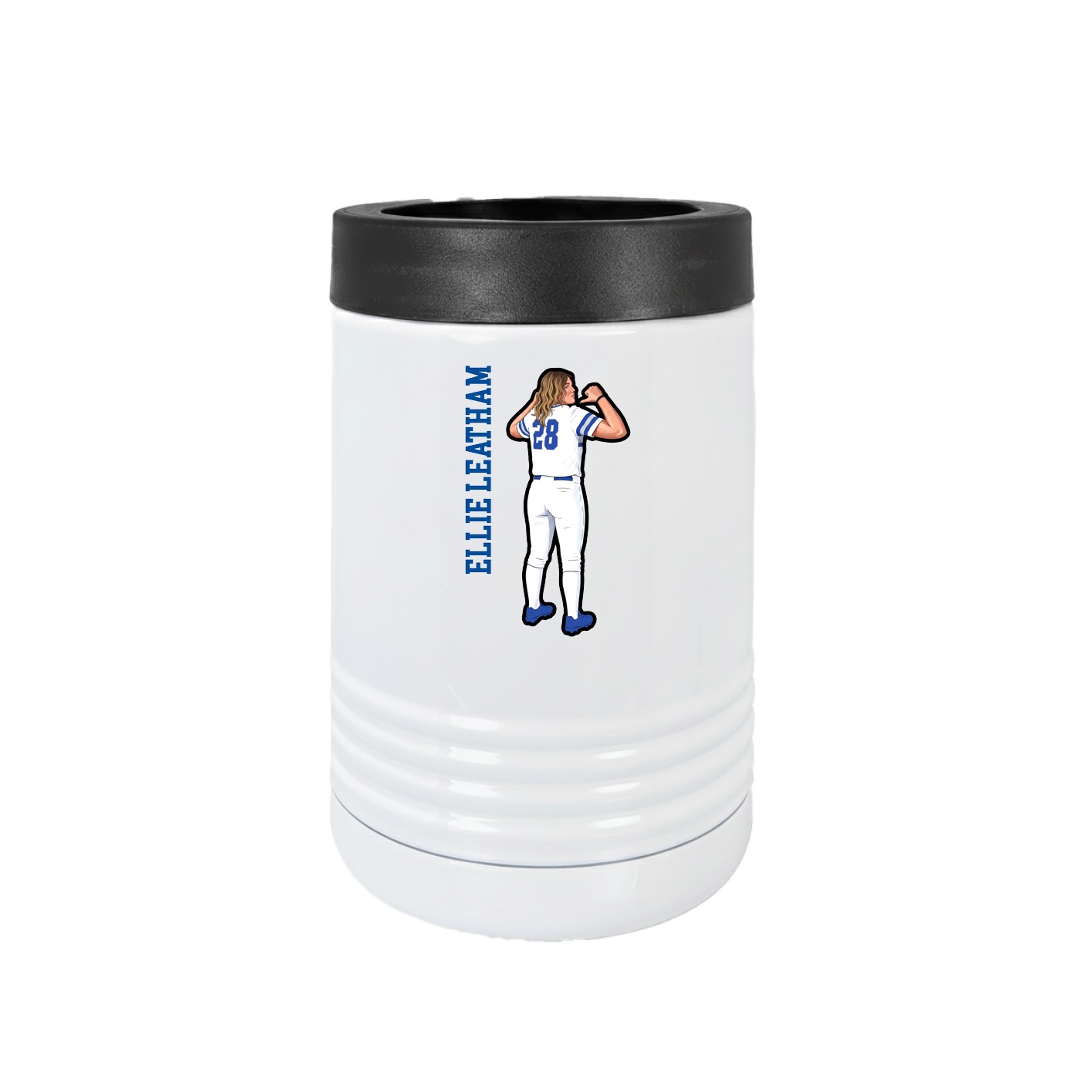 Beverage Holder — Name Vertical in White