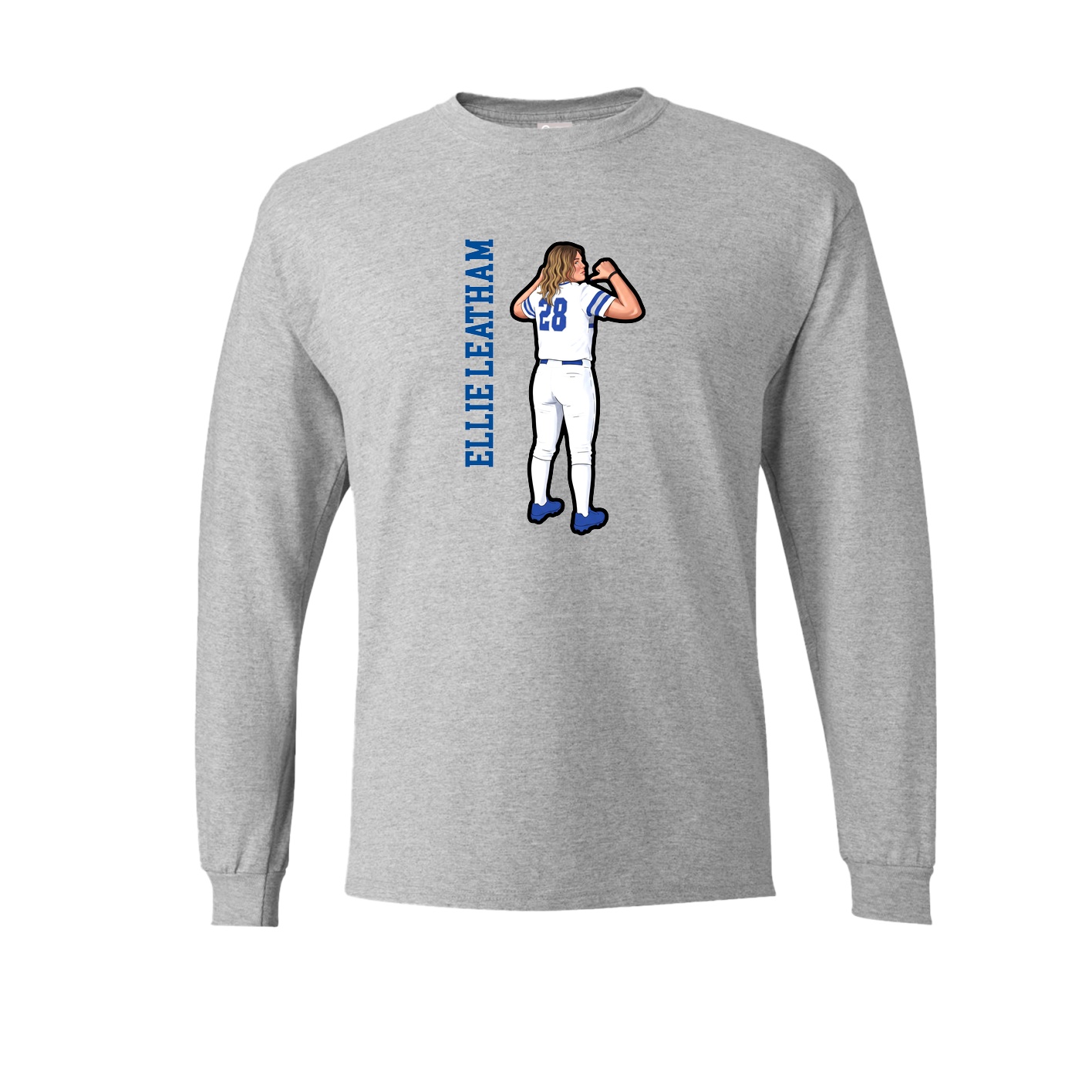 Long Sleeve Tee — Name Vertical in Grey