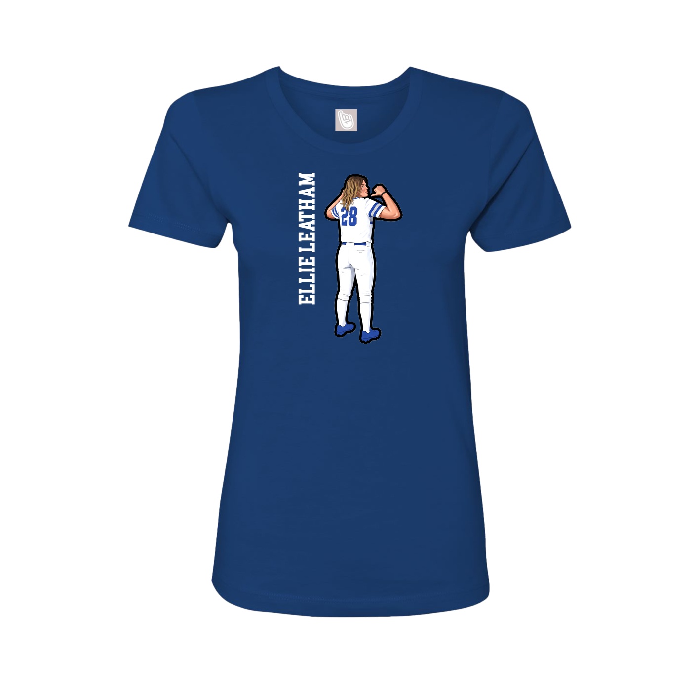 Womens Tee — Name Vertical in Royal
