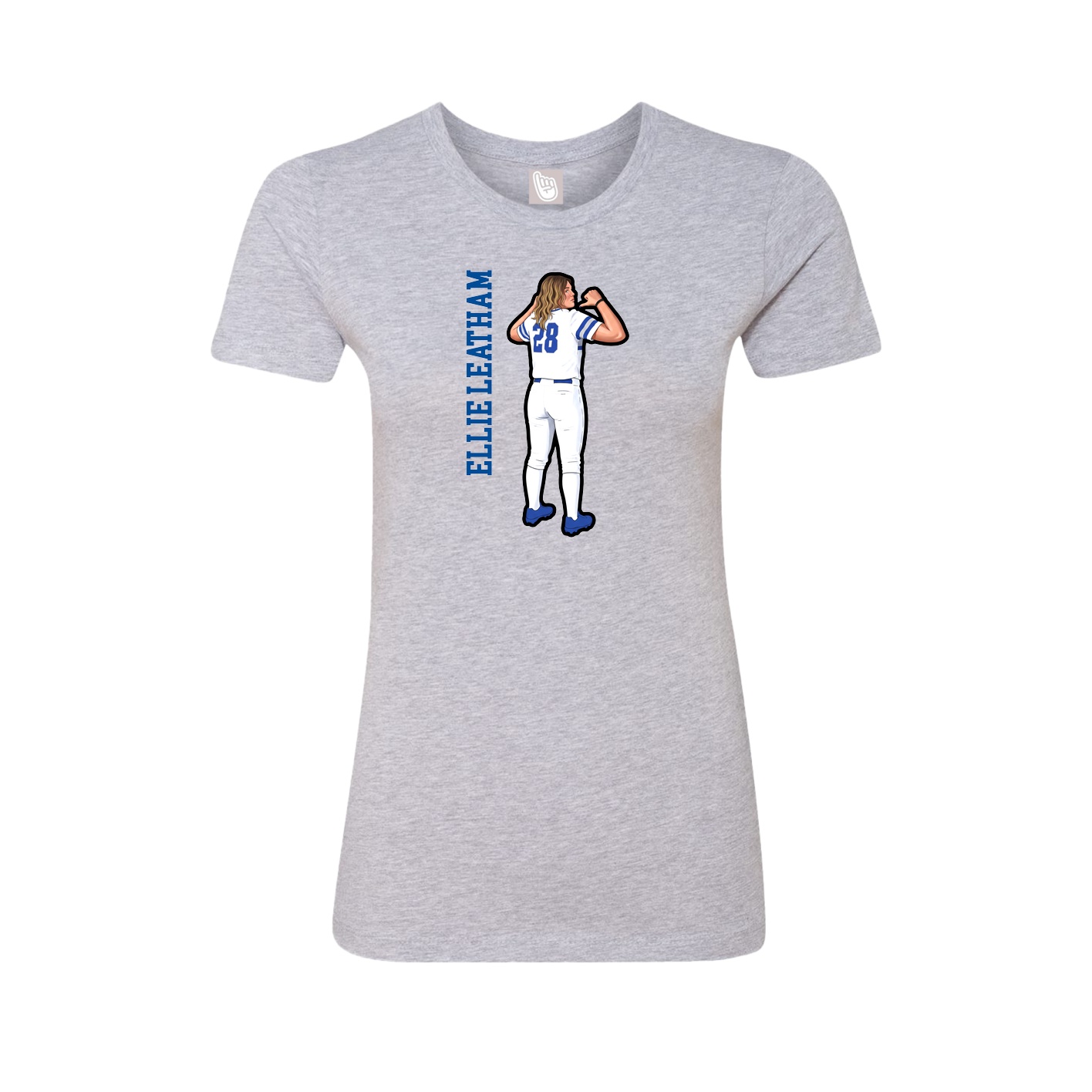 Womens Tee — Name Vertical in Grey
