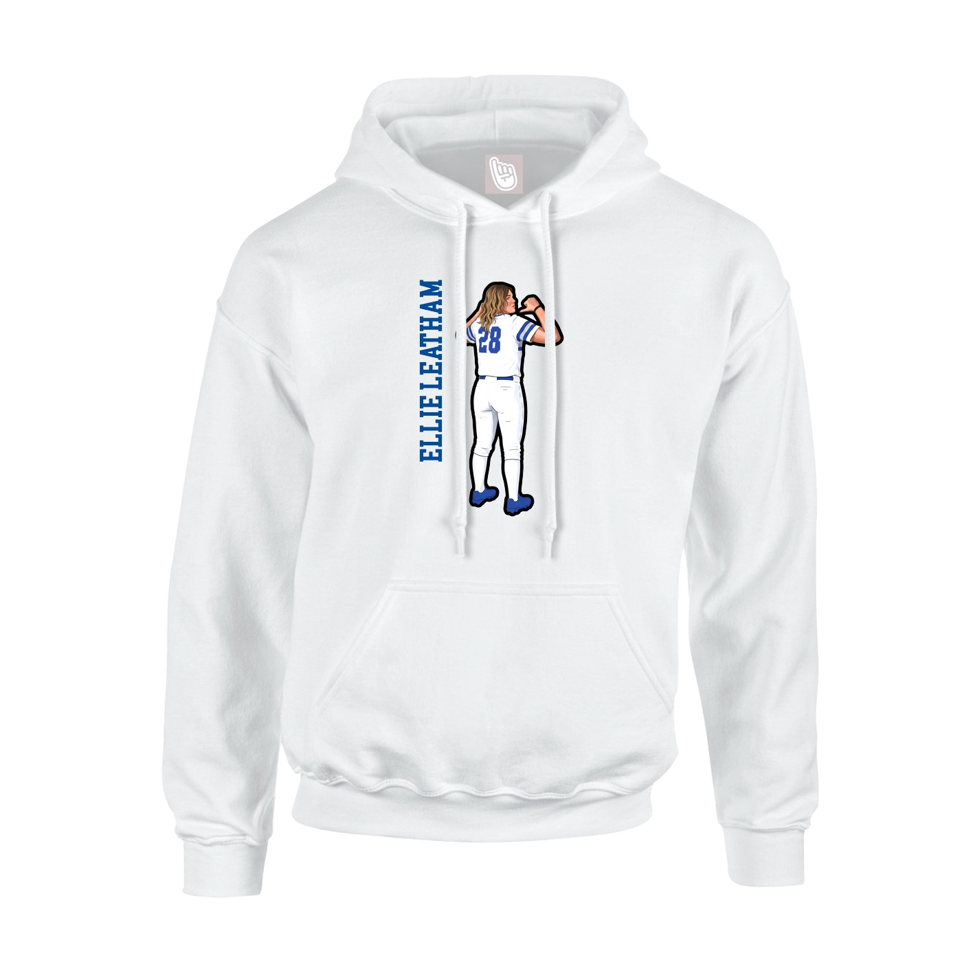 Youth Hoodie — Name Vertical in White