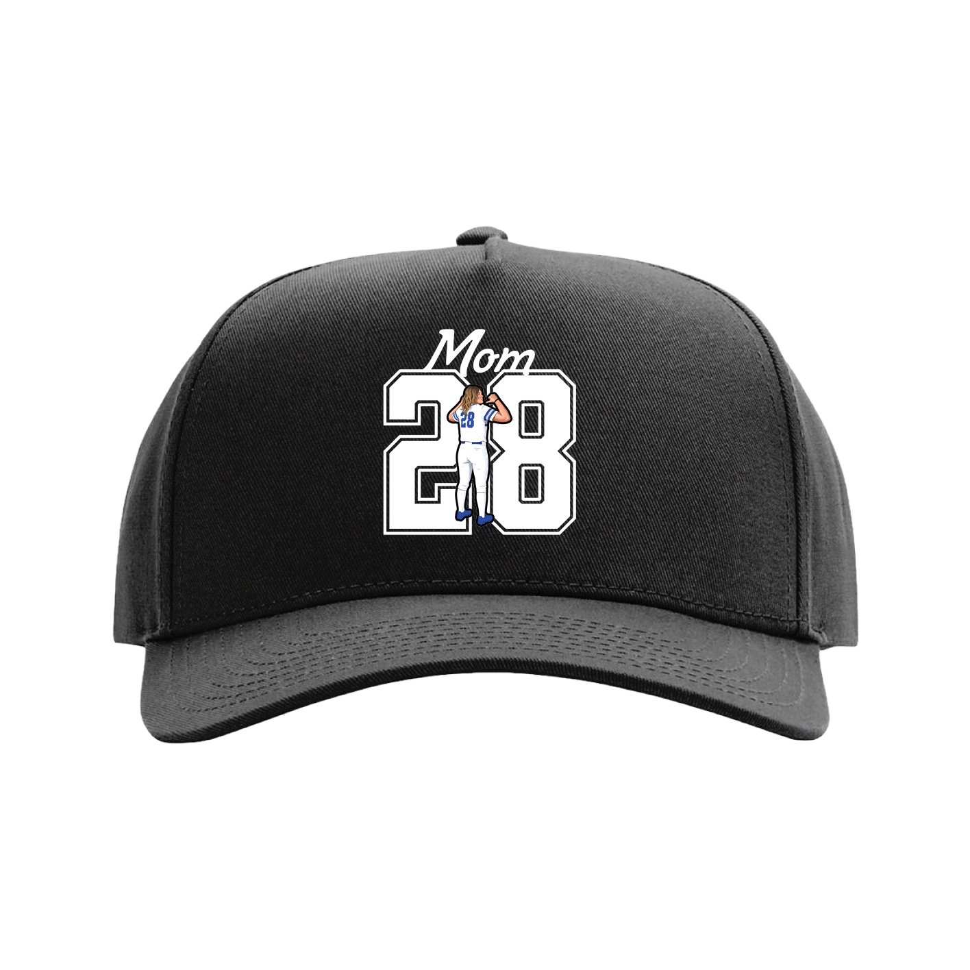 Full Fabric Five-Panel Champ Cap — Mothers Day Shirsey in Black