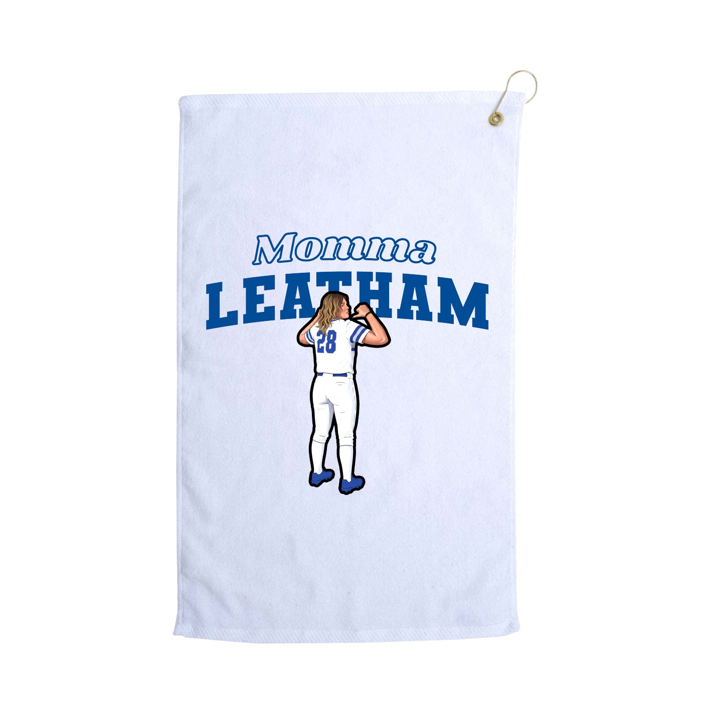 Golf Towel — Mothers Day Block in White