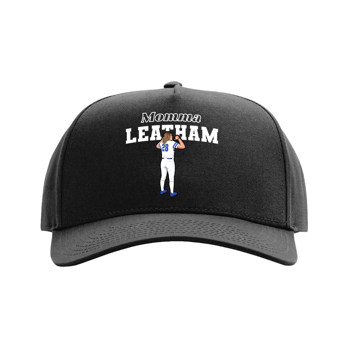 Full Fabric Five-Panel Champ Cap — Mothers Day Block in Black