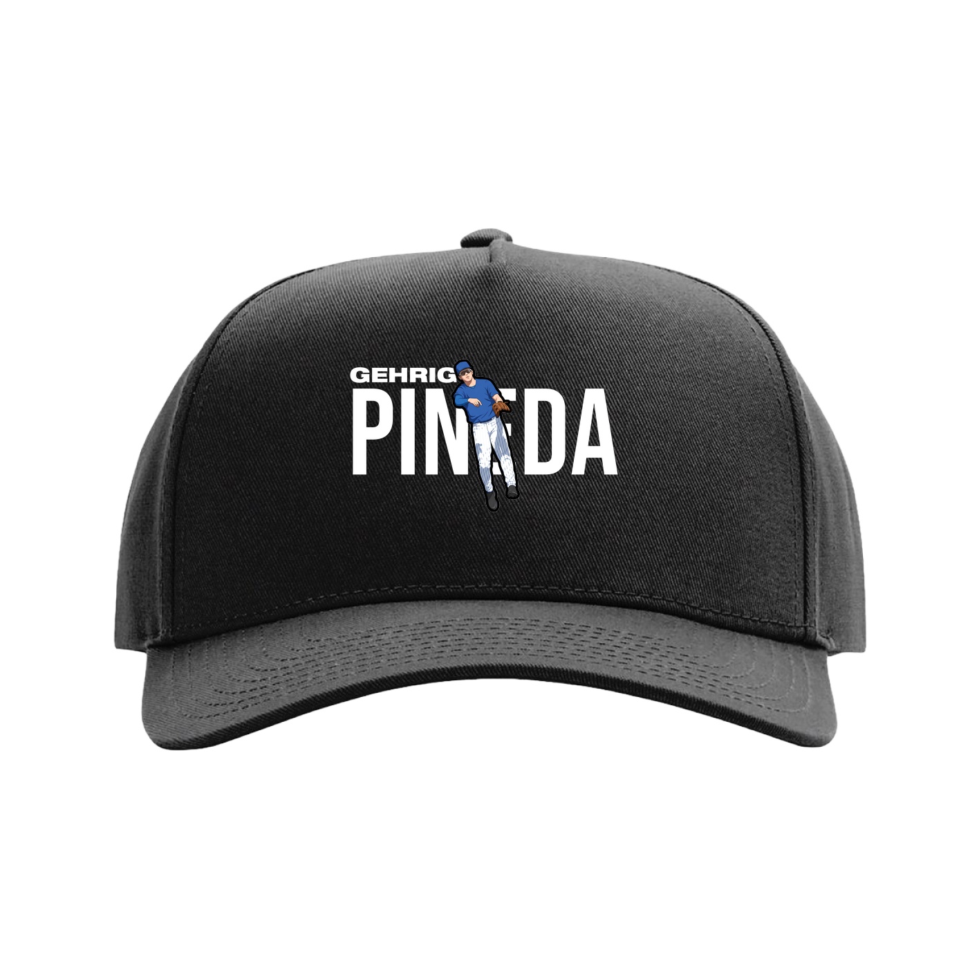 Full Fabric Five-Panel Champ Cap — Player Name in Black