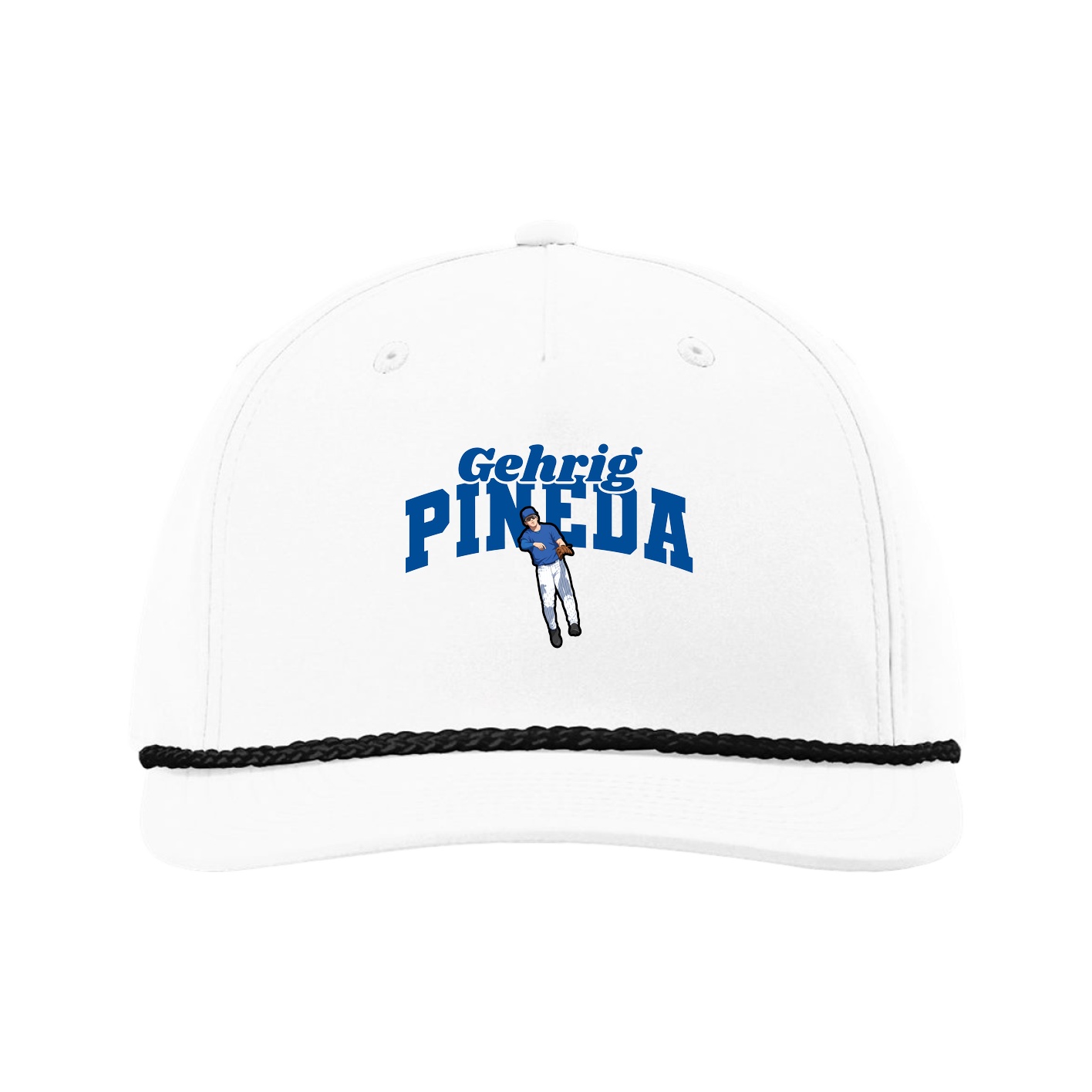 Five-Panel Classic Rope Cap — Signature Arch in White
