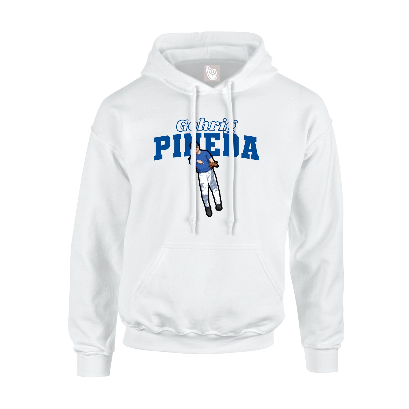 Youth Hoodie — Name Arch in White