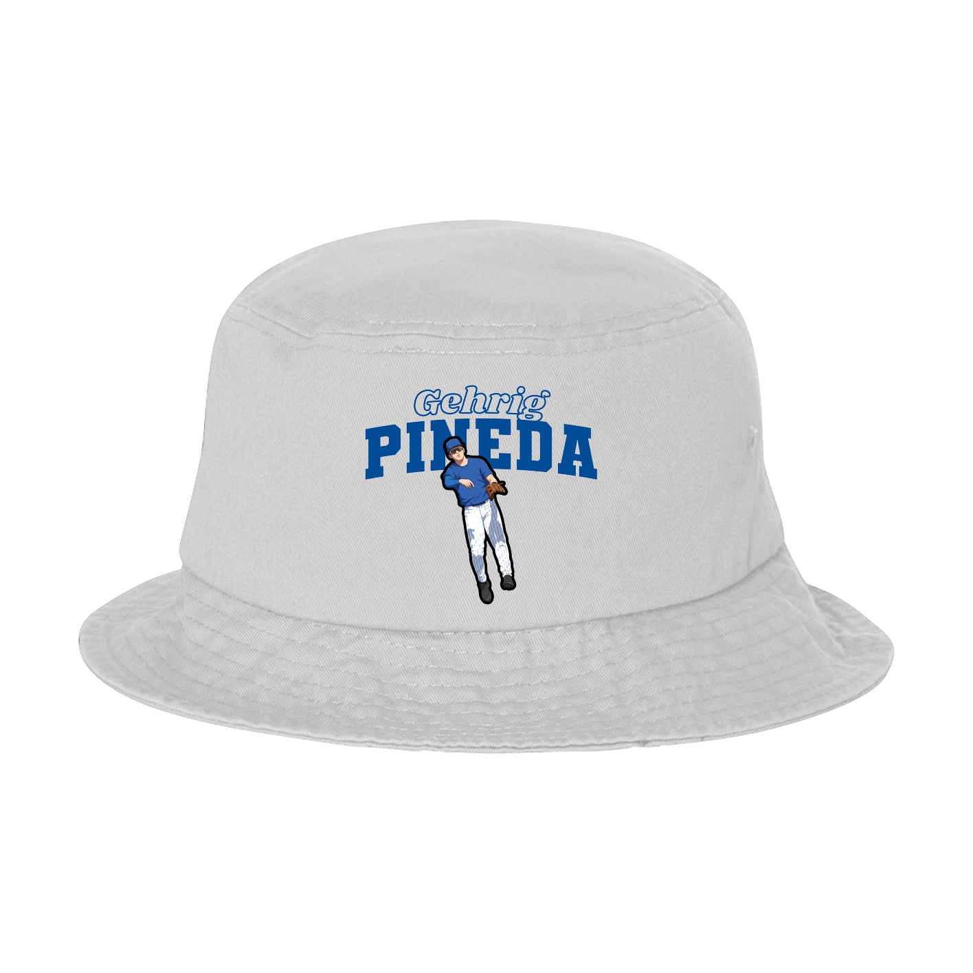 Bucket Cap — Name Arch in White