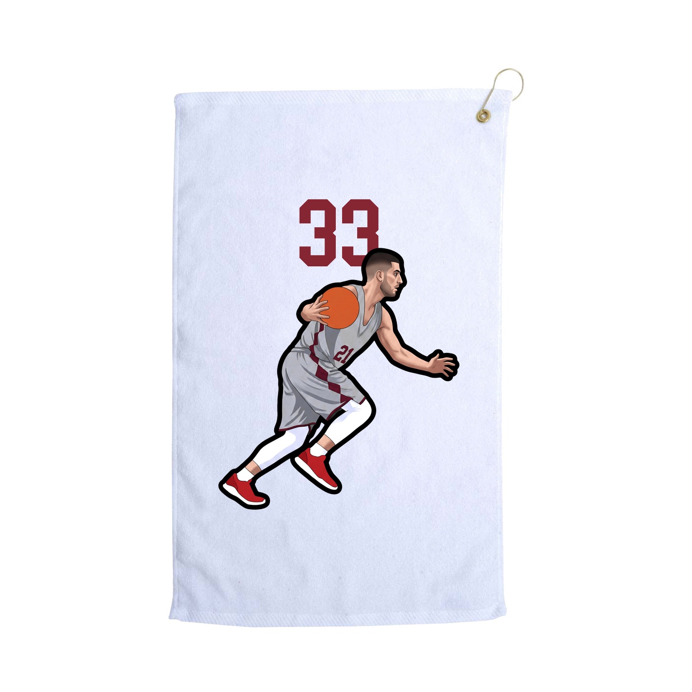 Golf Towel — Number Top in White