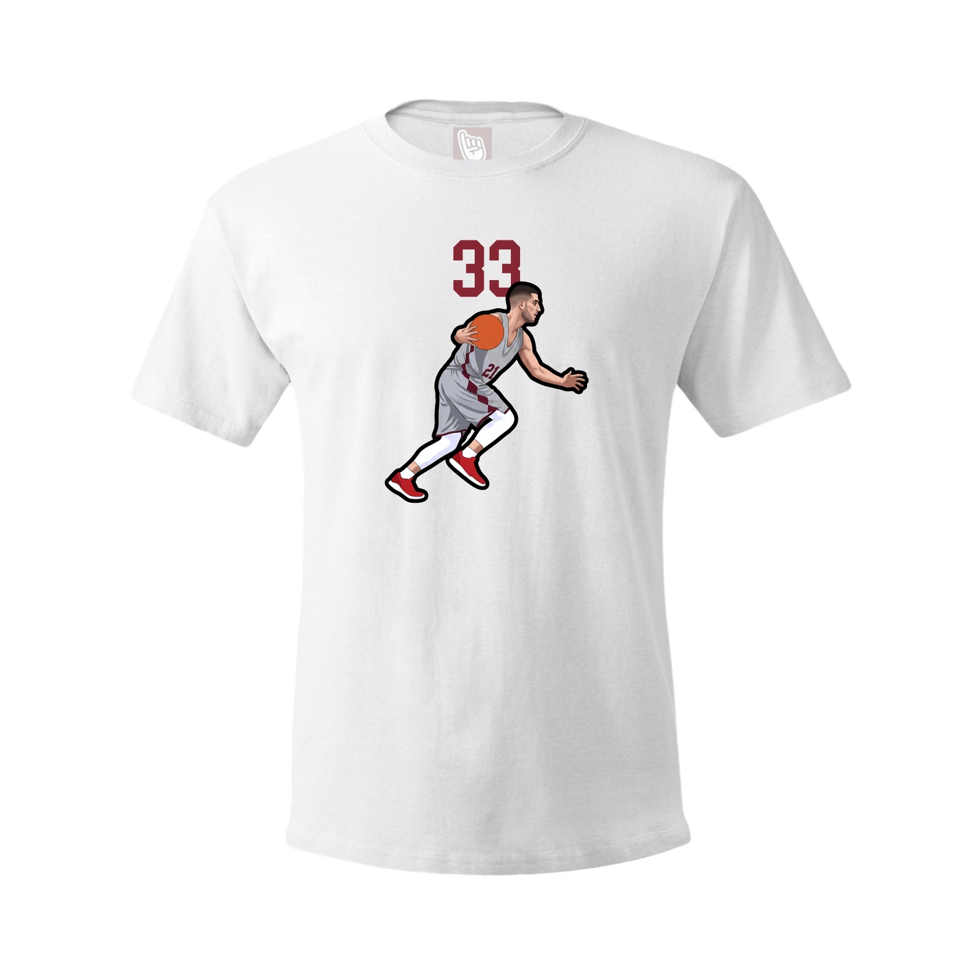 Youth Tee — Number Top in White