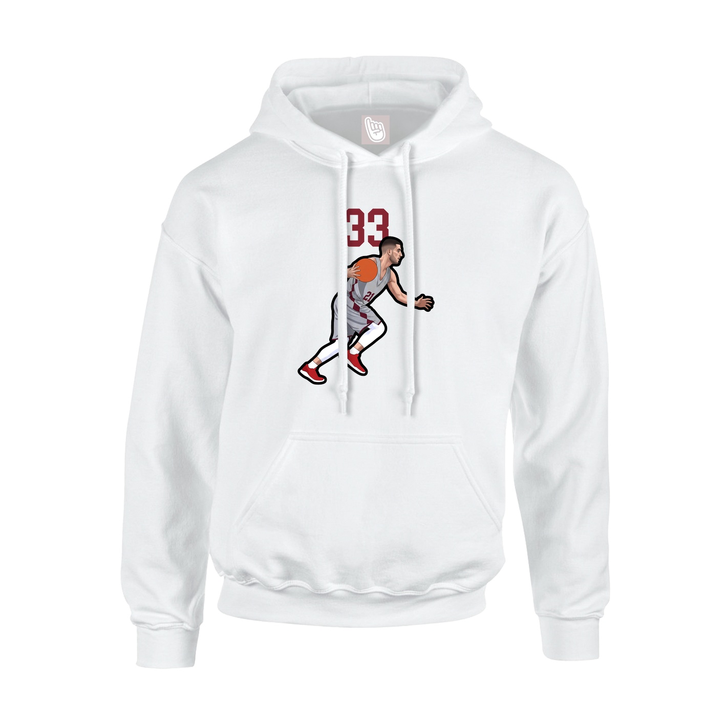 Youth Hoodie — Number Top in White