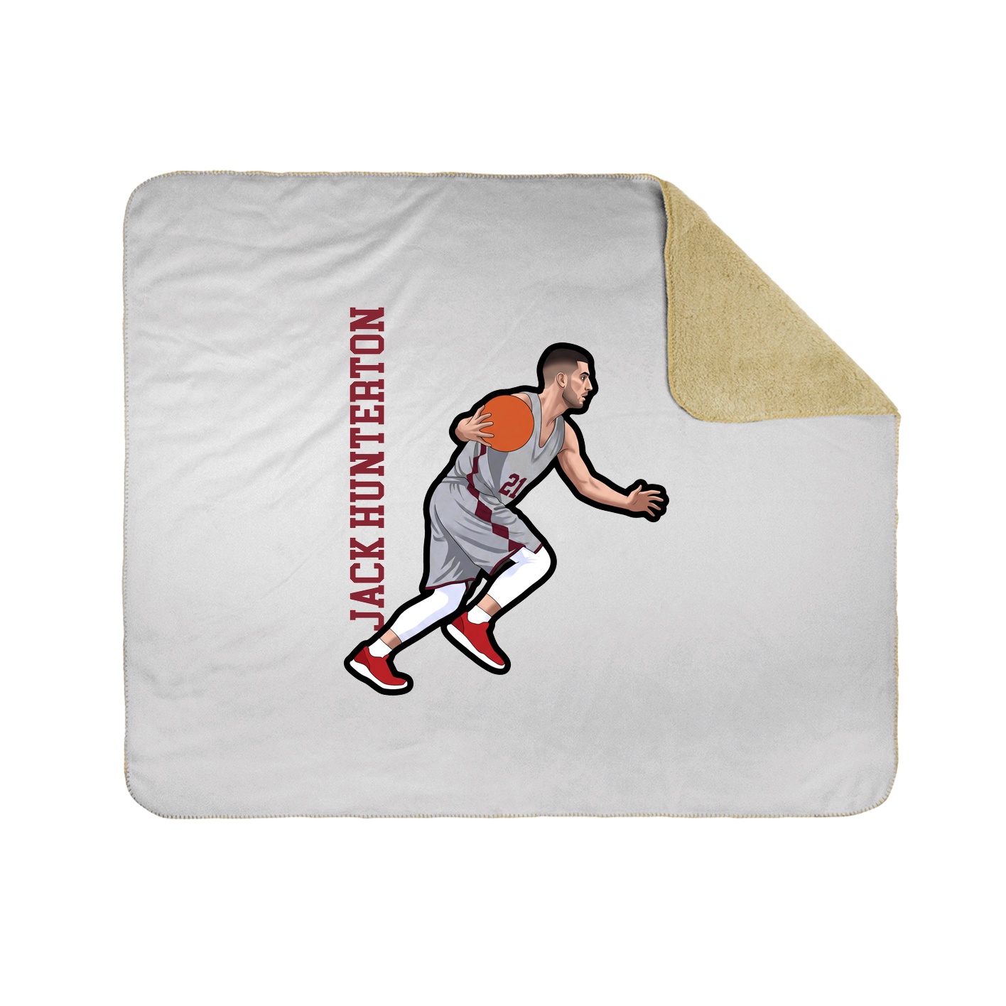 Throw Blanket — Name Vertical in White