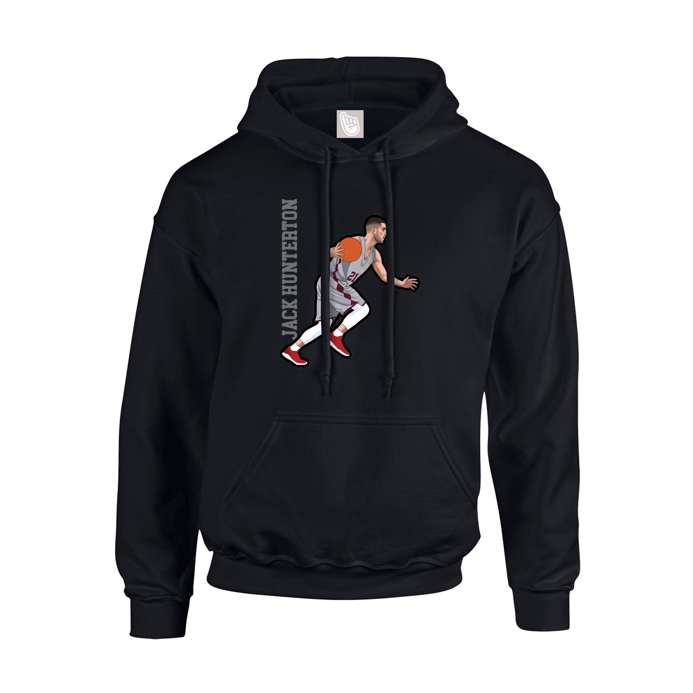 Youth Hoodie — Name Vertical in Black