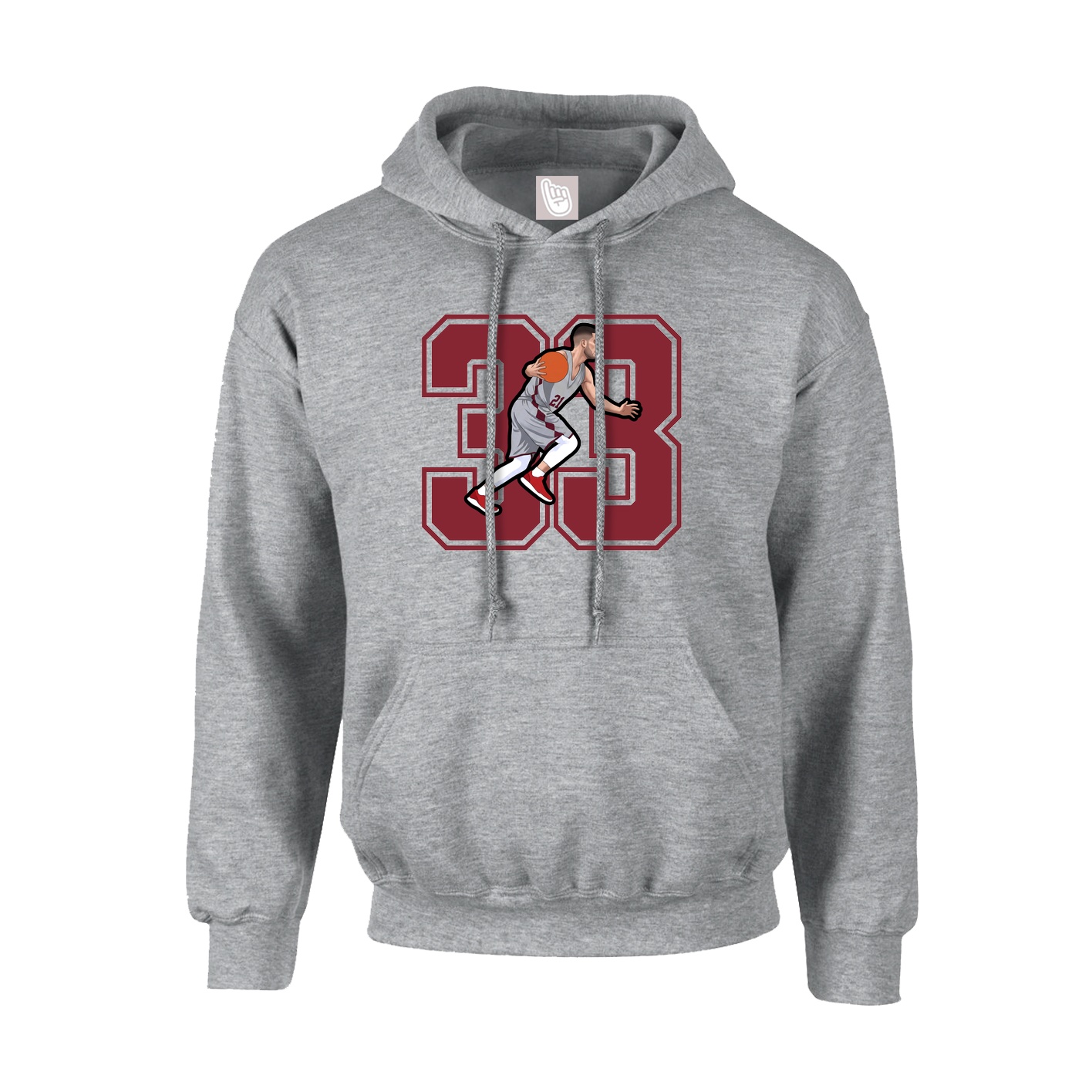 Hoodie — Number in Grey